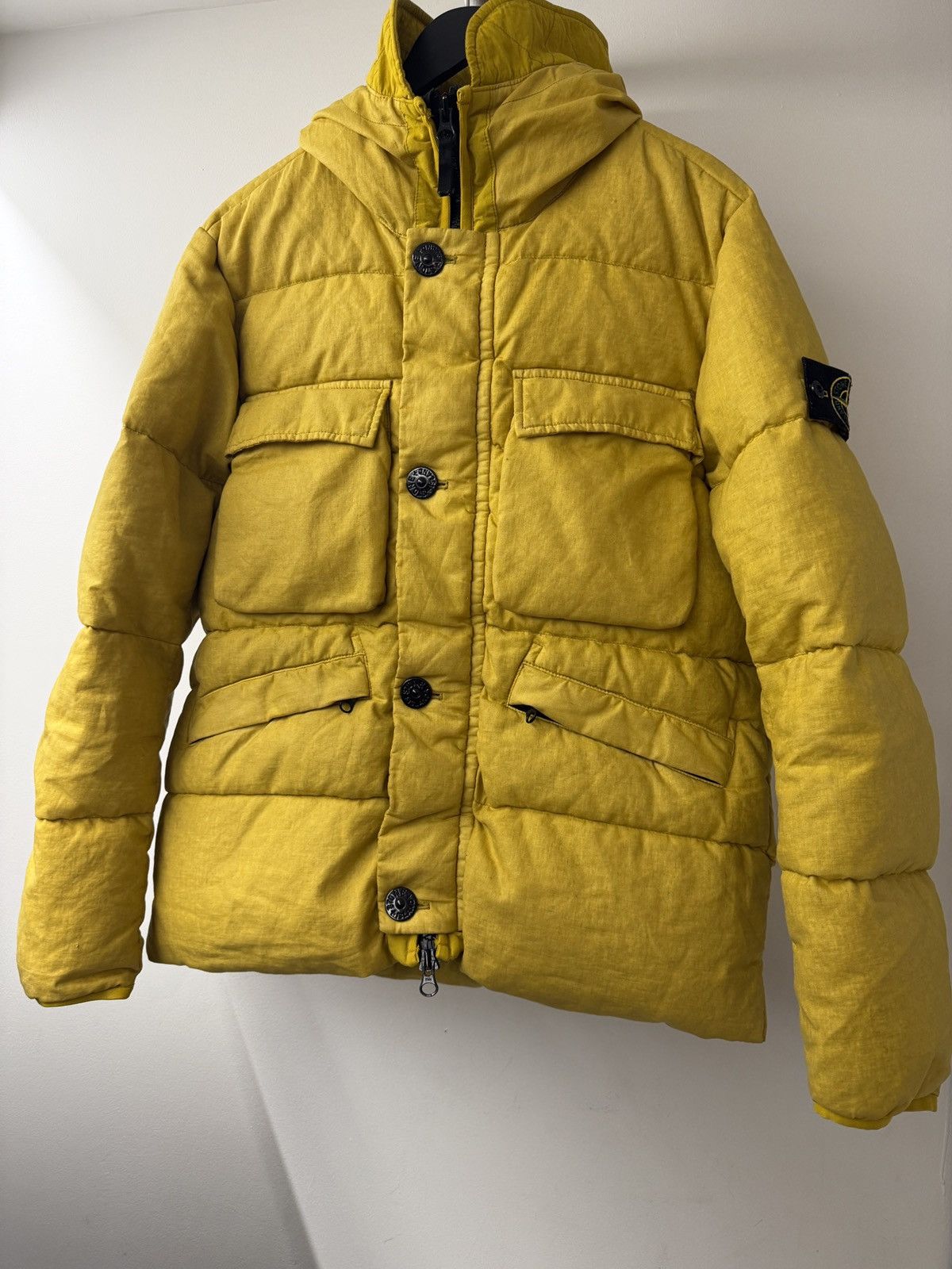 Stone Island Stone Island 2018 Yellow Lino Resinato Down-TC Puffer Jacket Size US M / EU 48-50 / 2 - 1 Thumbnail