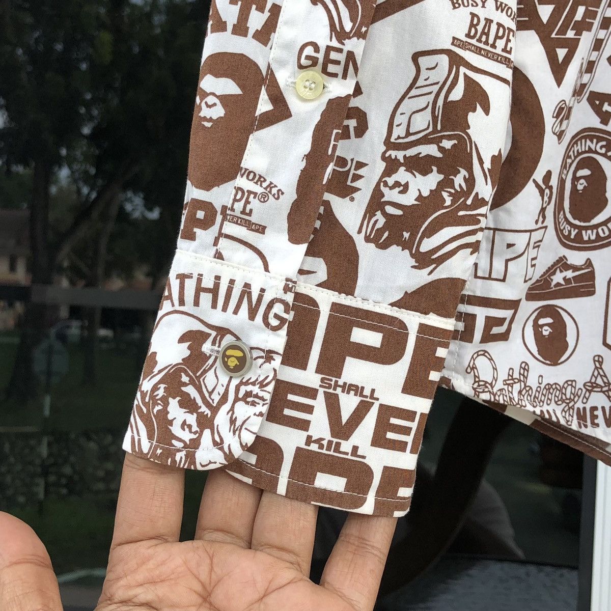 Bape Newspaper Logo Button Up Shirt Size US M / EU 48-50 / 2 - 11 Thumbnail