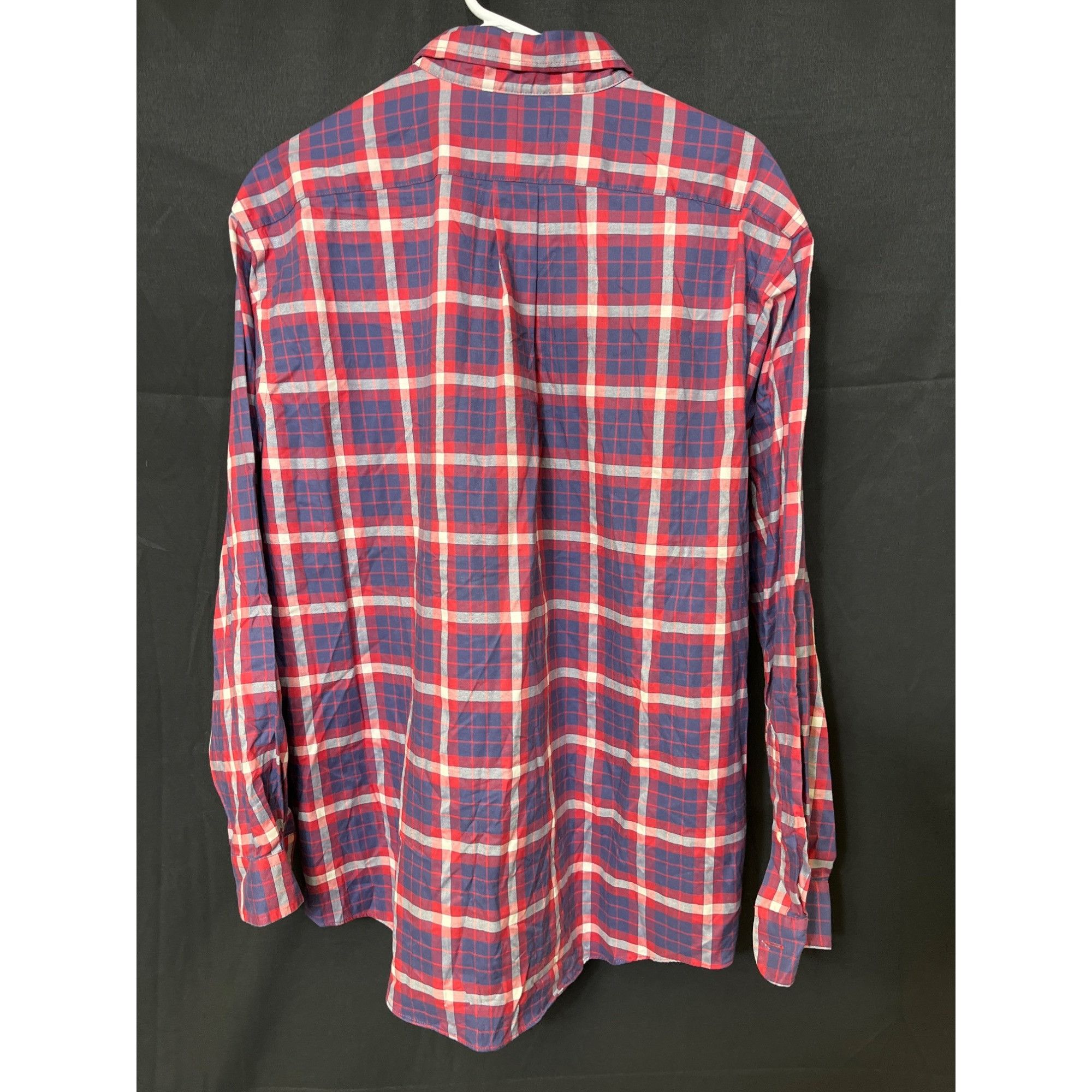 L.L. Bean L.L.Bean SKU 7658 Mens Red and Blue Plaid Long Sleeve Button Size US L / EU 52-54 / 3 - 2 Thumbnail