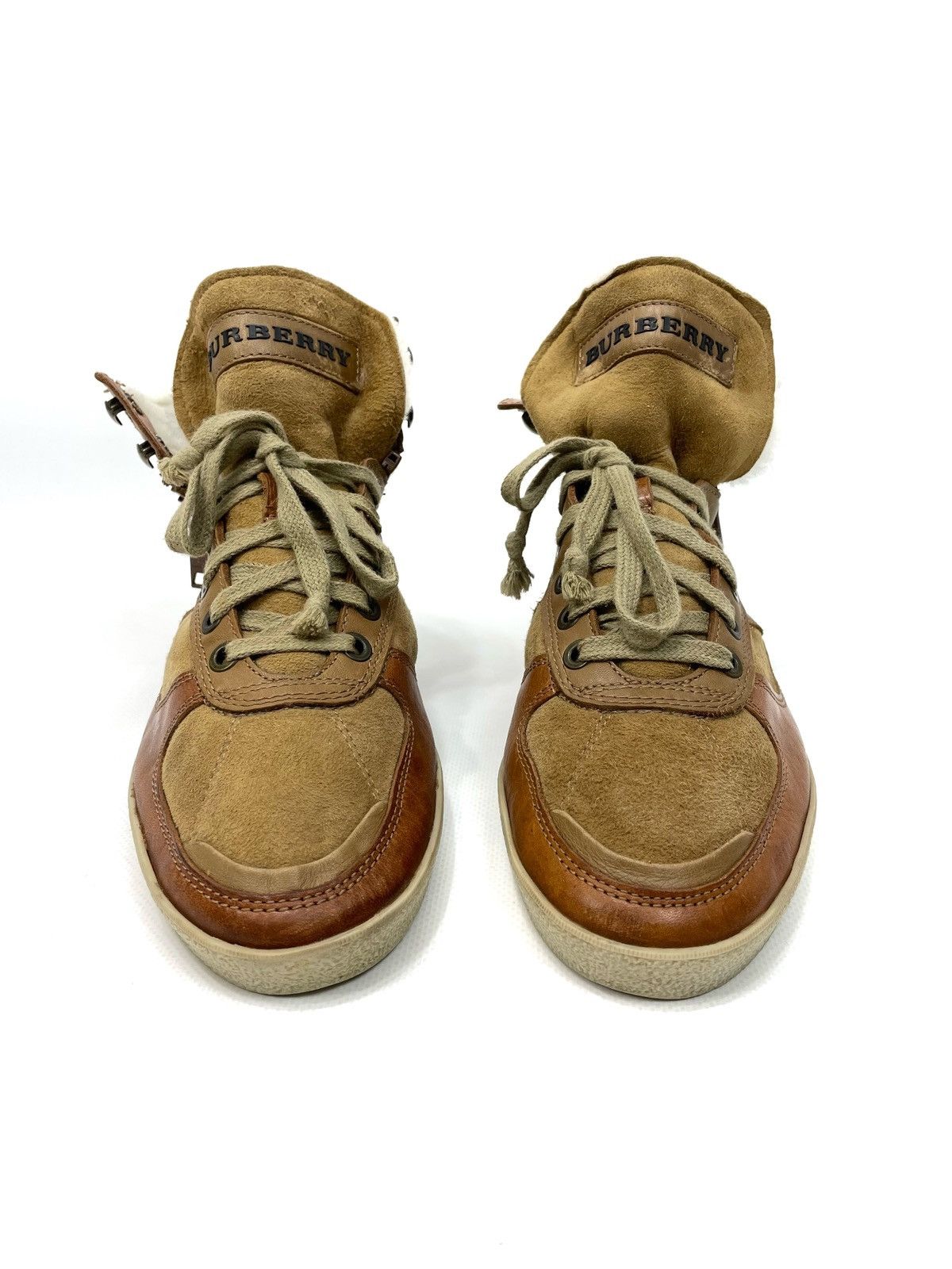 Burberry Burberry Archive Shearling-Lined Leather High-Top Sneakers Size US 8 / IT 38 - 2 Thumbnail