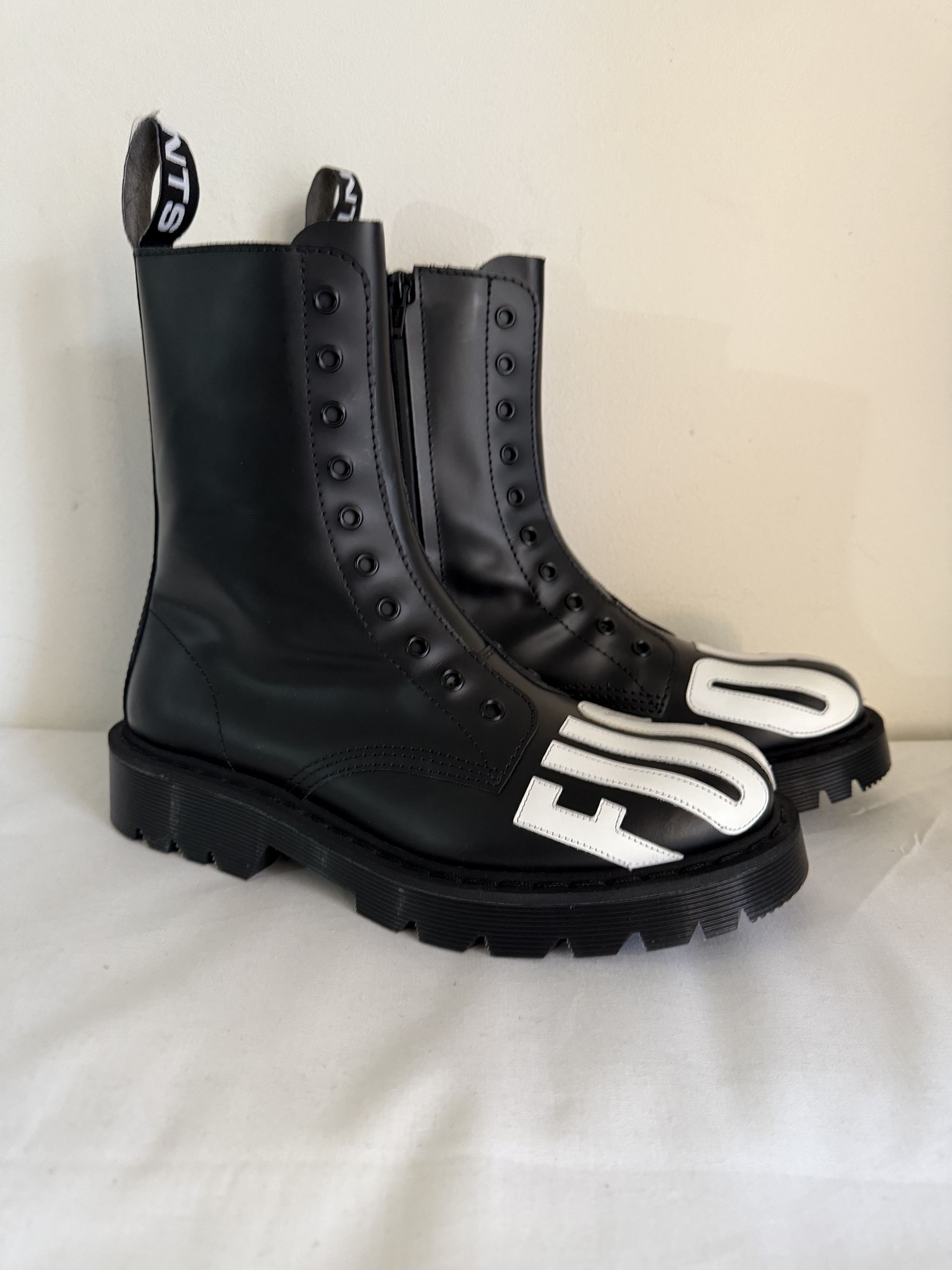 VTMNTS VTMNTS Slogan-Print Fuck-Off Army Boots Size US 7 / EU 40 - 2 Thumbnail