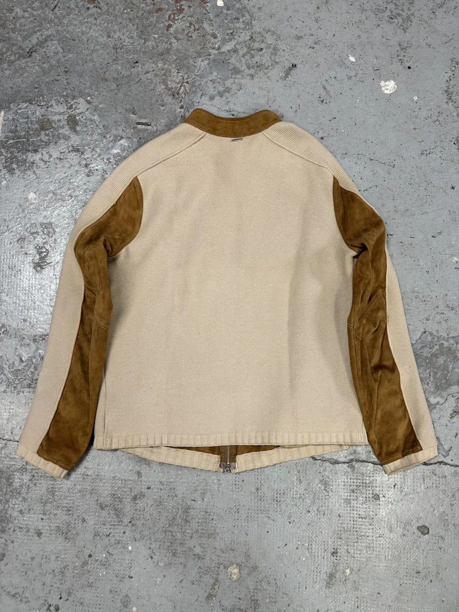 Versace Versace Hybrown Camel Leather & Cotton Zip-up Biker Jacket Size US M / EU 48-50 / 2 - 11 Thumbnail