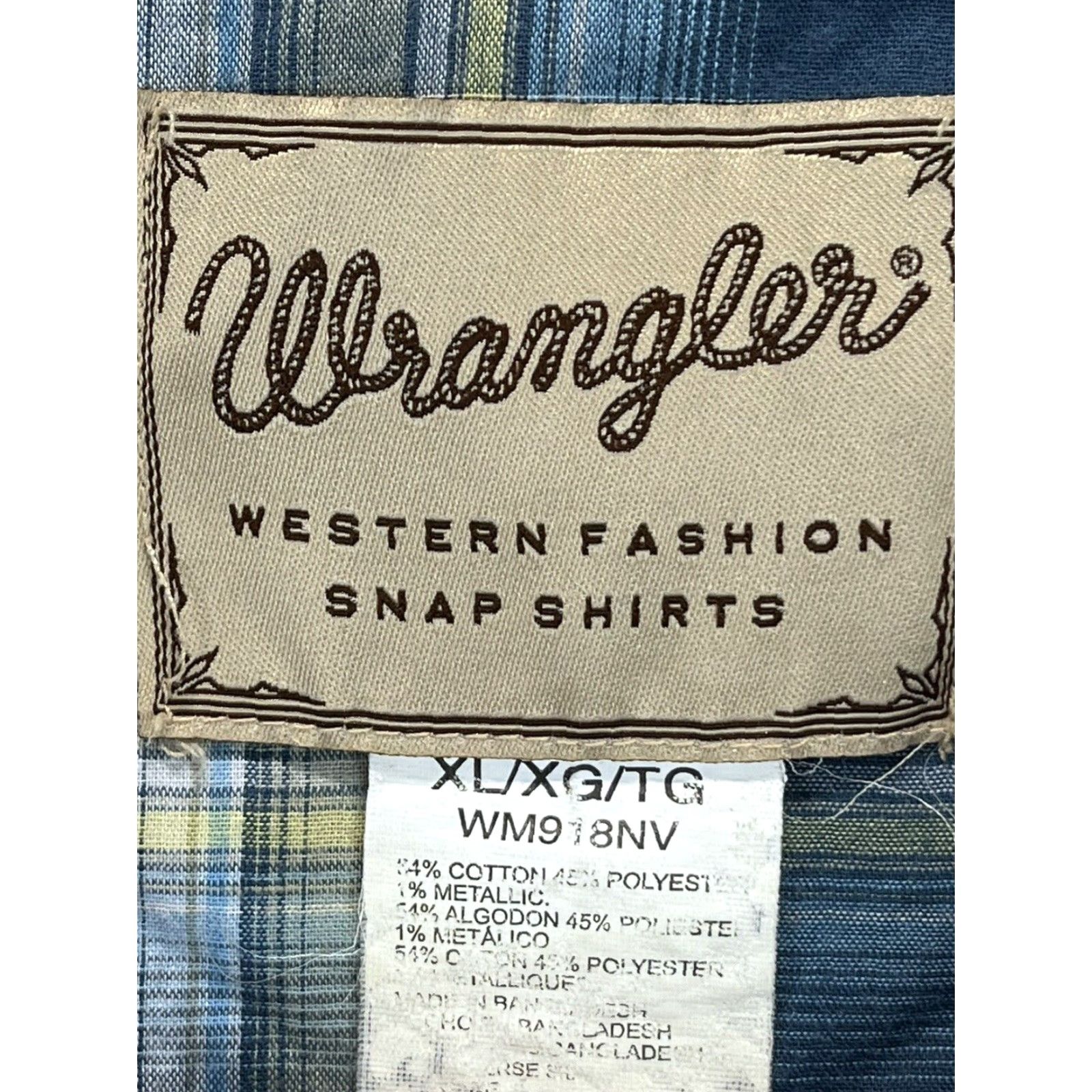Wrangler Wrangler Western Wear Blue Plaid Button-Up Shirt Mens XL Cowboy Size US XL / EU 56 / 4 - 5 Thumbnail