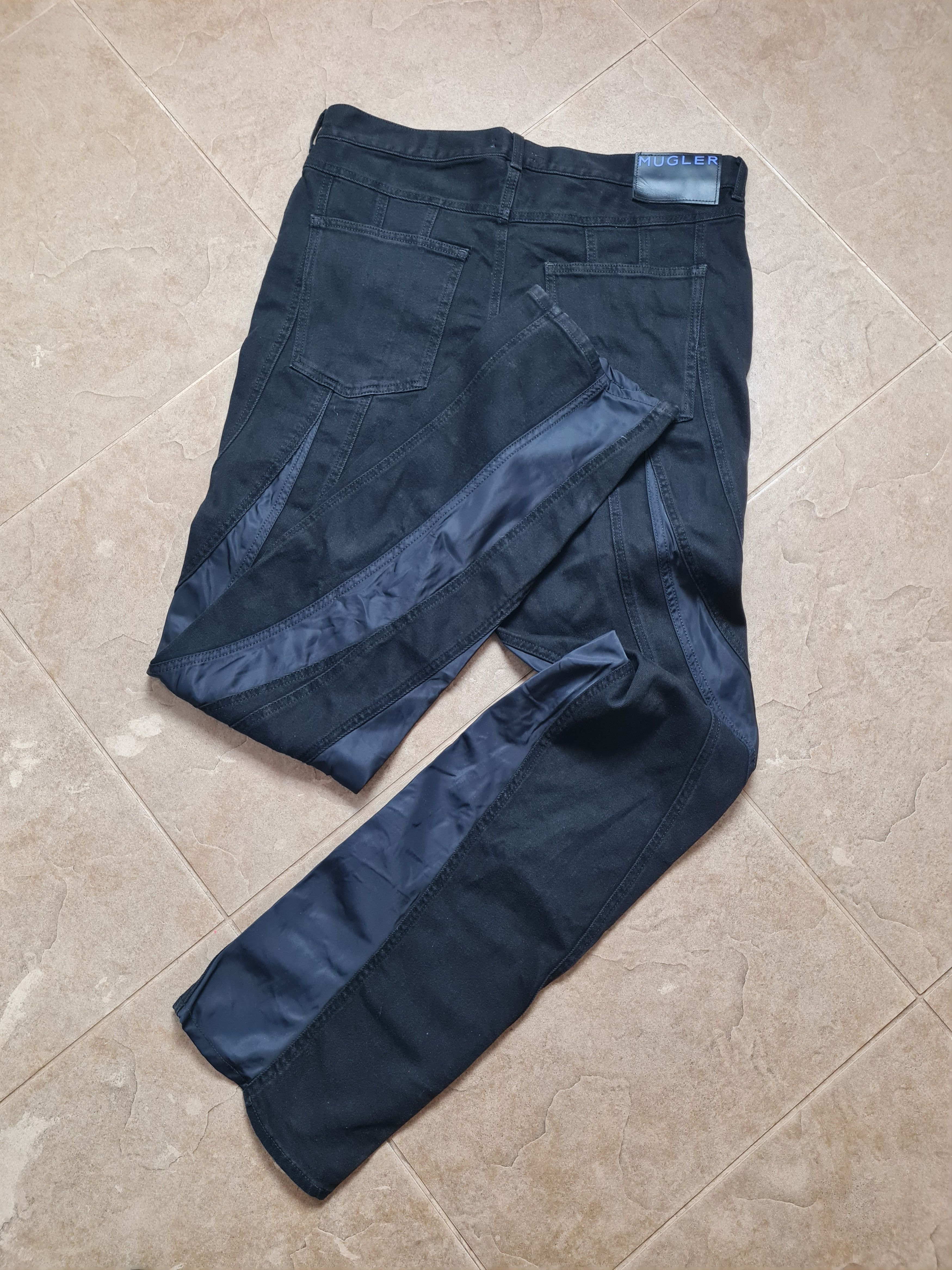 Denim Jeans Mugler X H&M Black Spiral Panel Straight BNWT