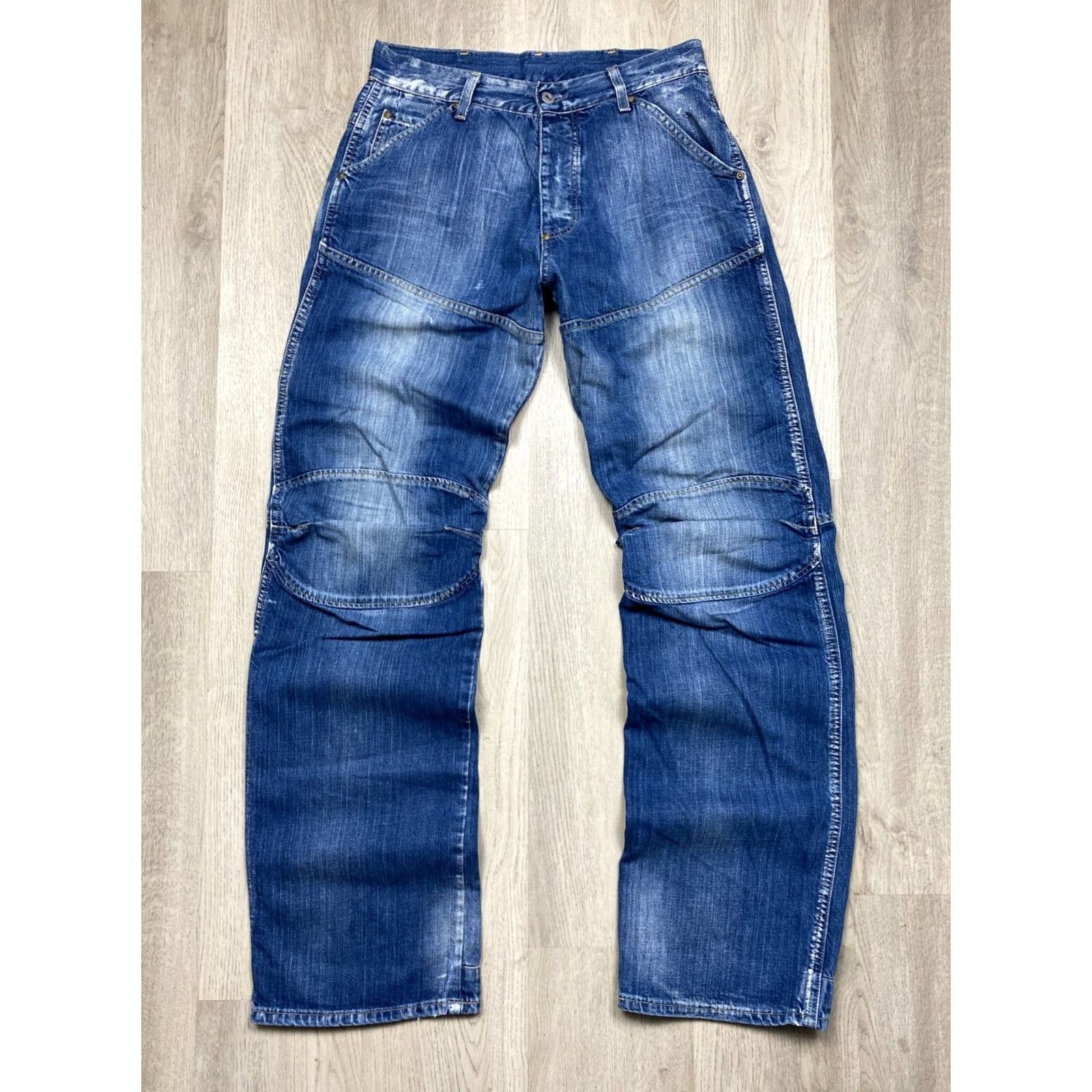 G-Star G Star Raw 90s Vintage Mens Double Knee Denim Jeans Pants Size 32 Regular Blue Denim 90s Mens Jeans Size US 32 / EU 48 - 2 Thumbnail