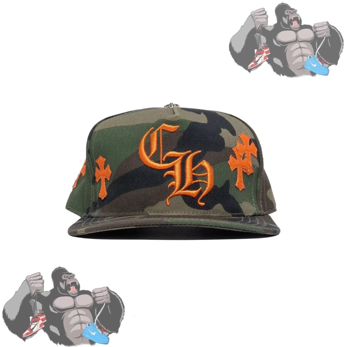 Chrome Hearts Chrome Hearts Cross Patch Hat Camo Orange Size ONE SIZE - 1 Thumbnail