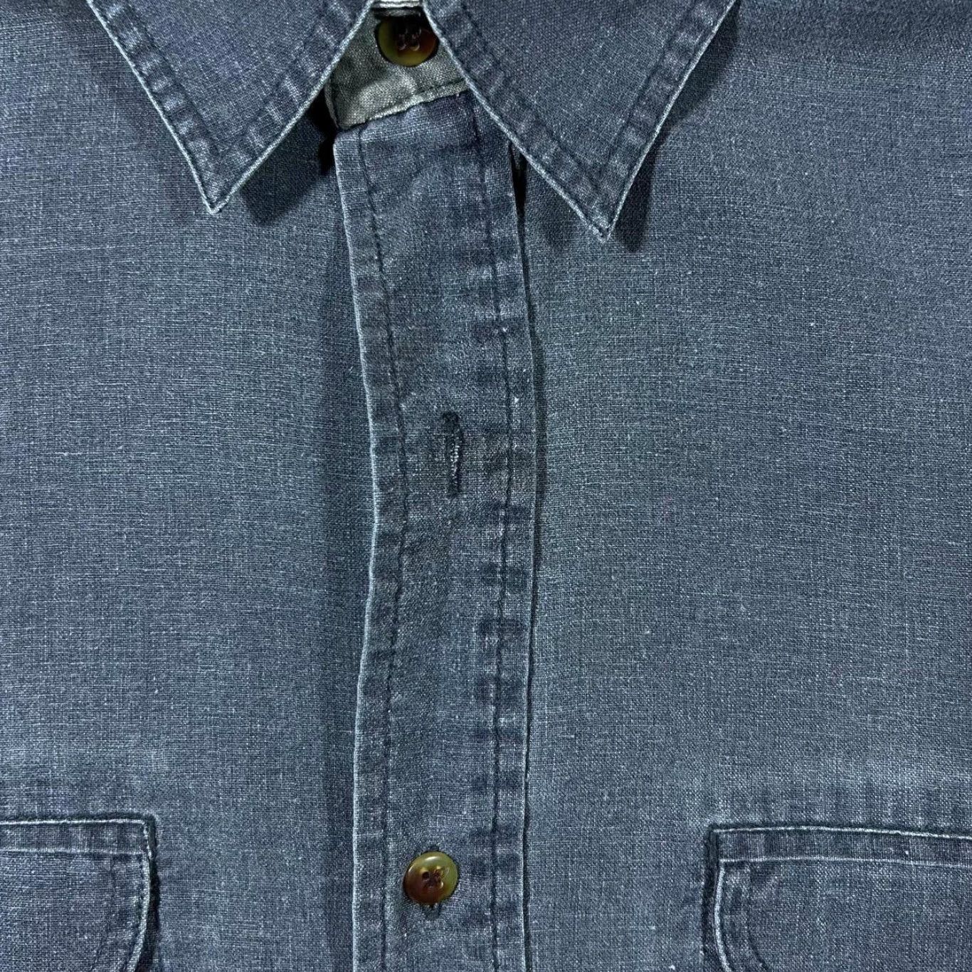 Bugle Boy VINTAGE Bugle Boy Shirt Men Classic Washed Grey Cotton Blend Long Sleeve Button-Up Medium Mens Size US M / EU 48-50 / 2 - 4 Thumbnail