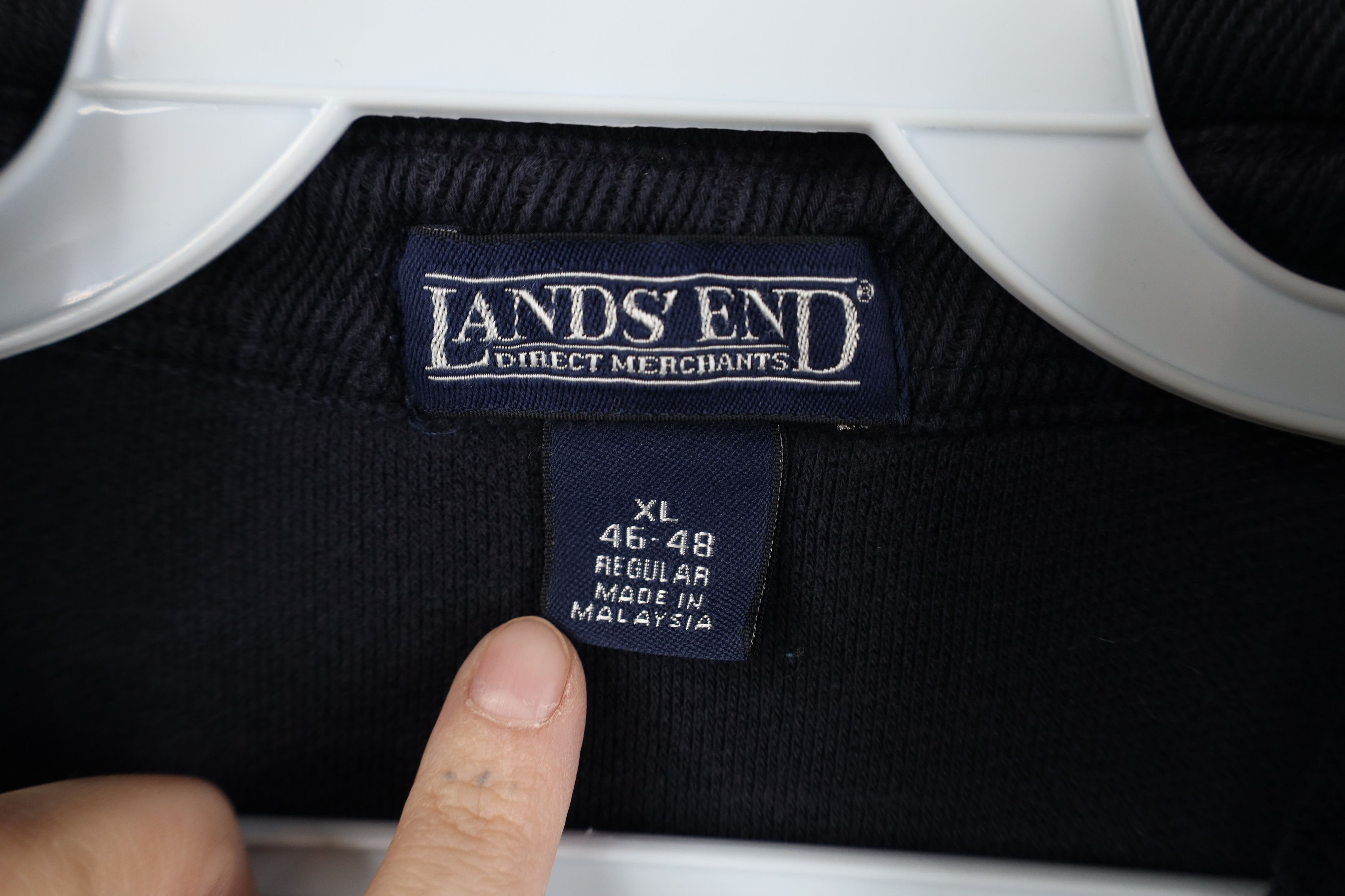 Lands' End Vintage 90s Lands End Heavyweight Long Sleeve Polo Shirt Size US XL / EU 56 / 4 - 8 Thumbnail