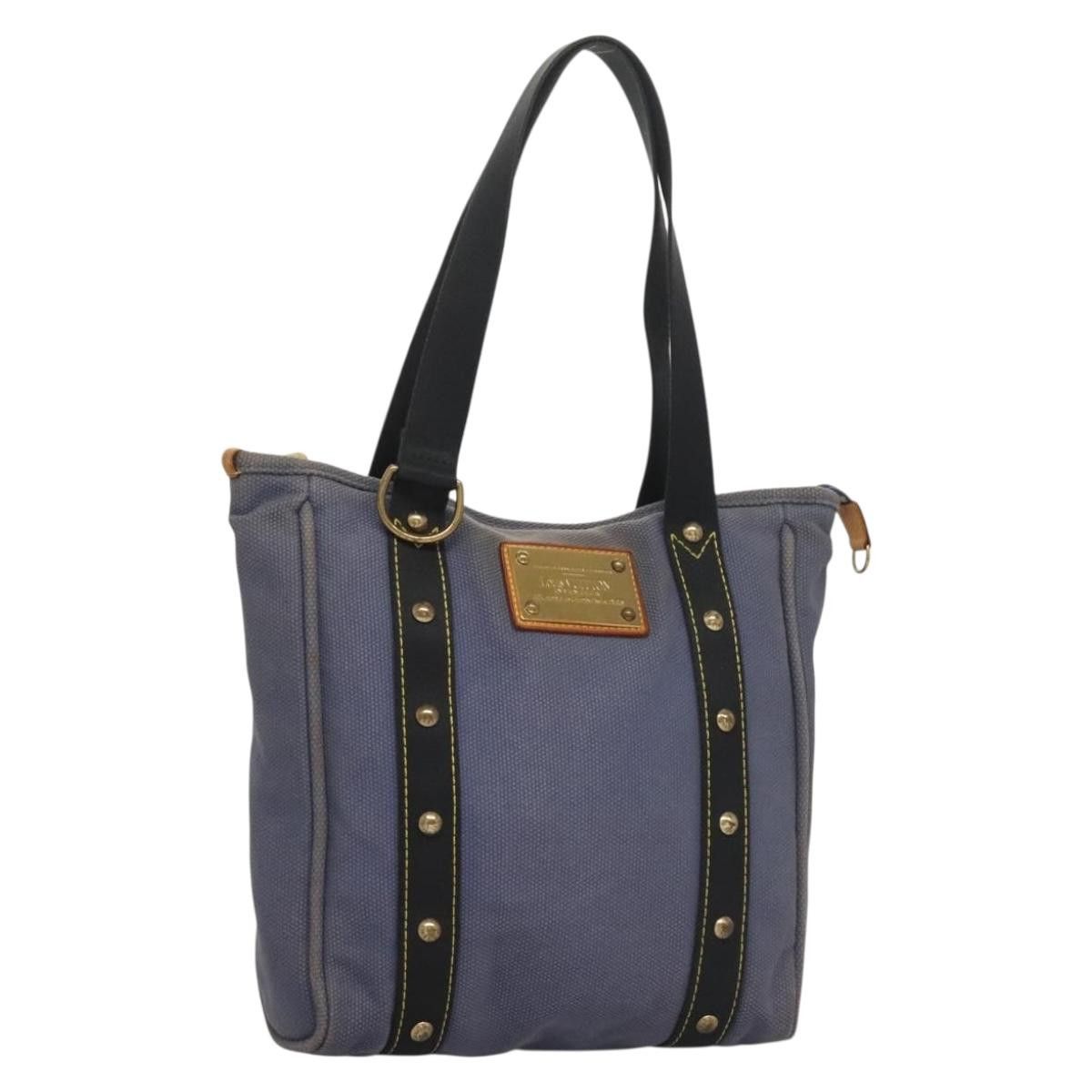 Louis Vuitton LOUIS VUITTON Antigua Cabas MM Tote Bag Blue M40087 Size ONE SIZE - 1 Thumbnail