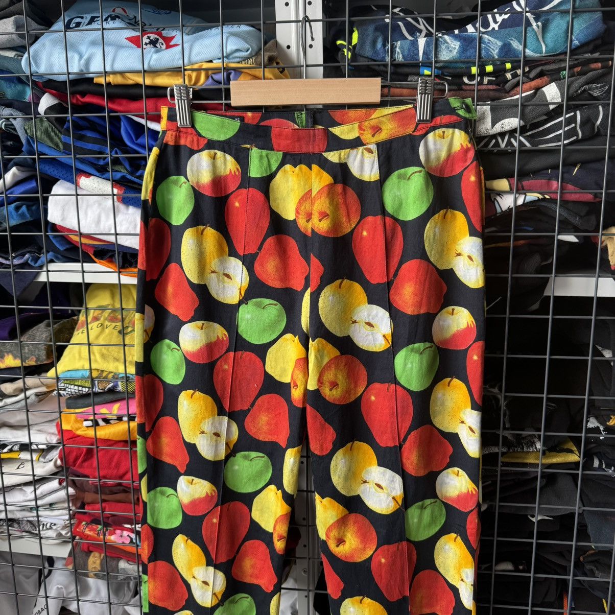 Escada ESCADA Margaretha Ley 1980s Apple Print Vintage Pants Size 25" / US 0 / IT 36 - 6 Thumbnail
