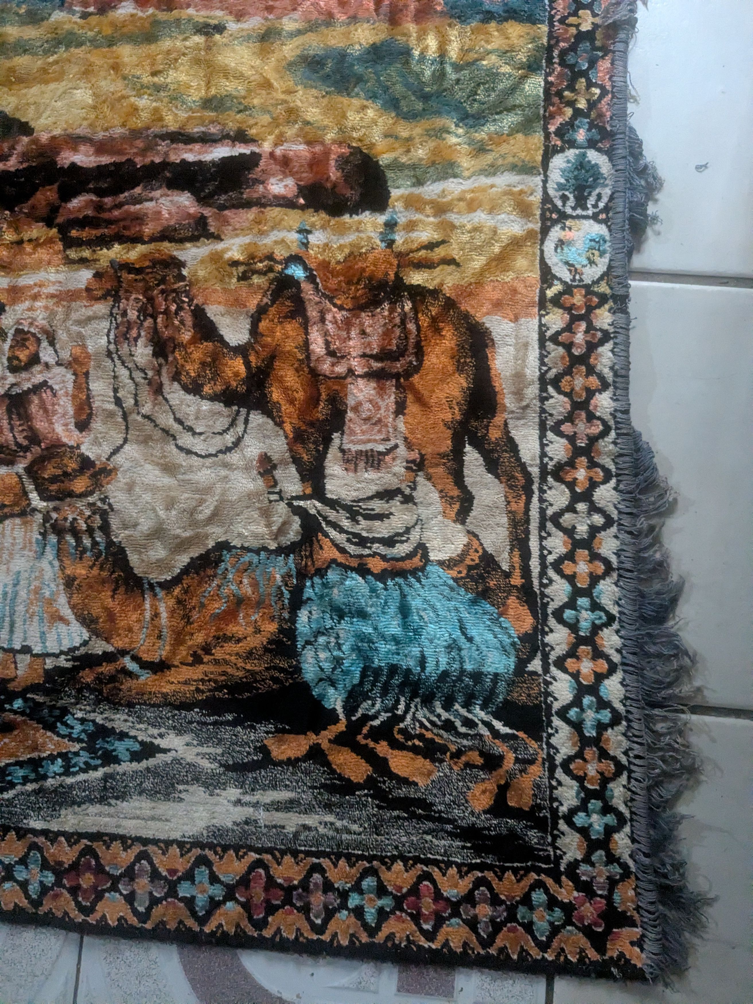 Vintage vintage wall carpet decor pyramid Egypt sphinx 70'$ Size ONE SIZE - 2 Thumbnail