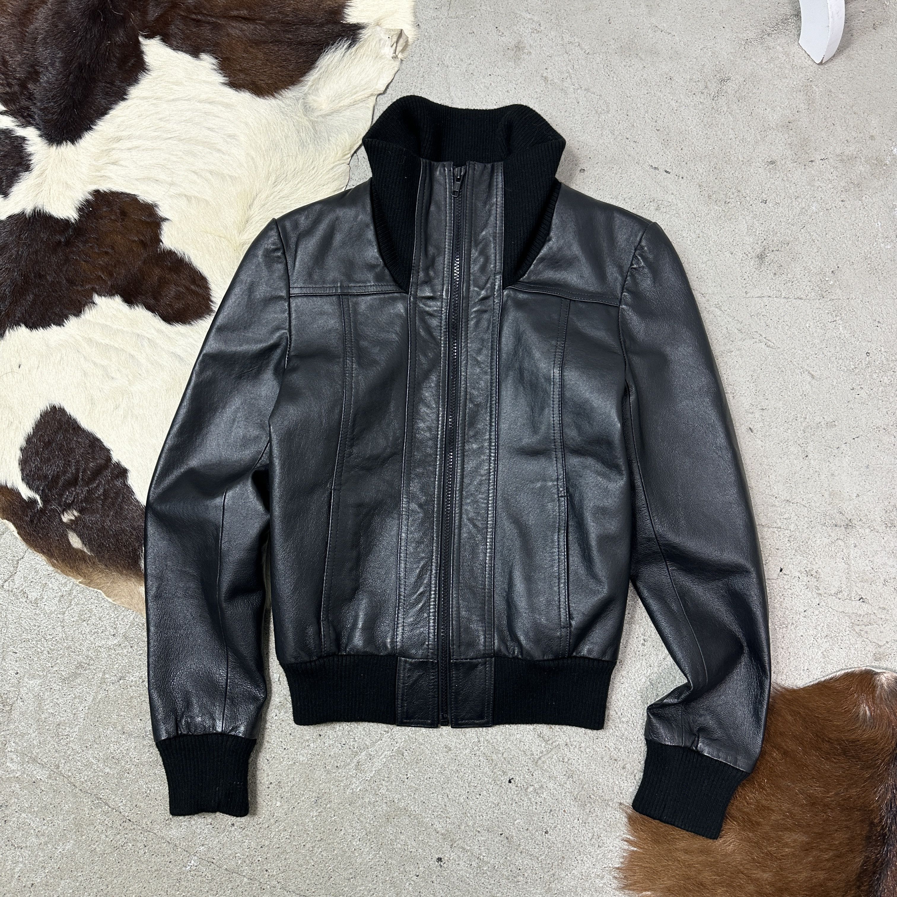 Vintage Vintage Leather Biker Moto Fitted Grunge Jacket 00s Size US S / EU 44-46 / 1 - 2 Thumbnail