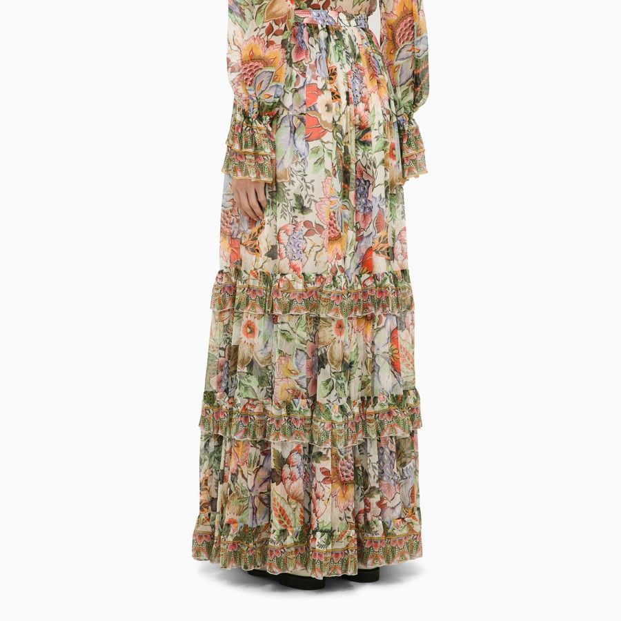 Etro o1d2blof0824 Long Silk Skirt in Multicolor Size 28" / US 6 / IT 42 - 4 Thumbnail