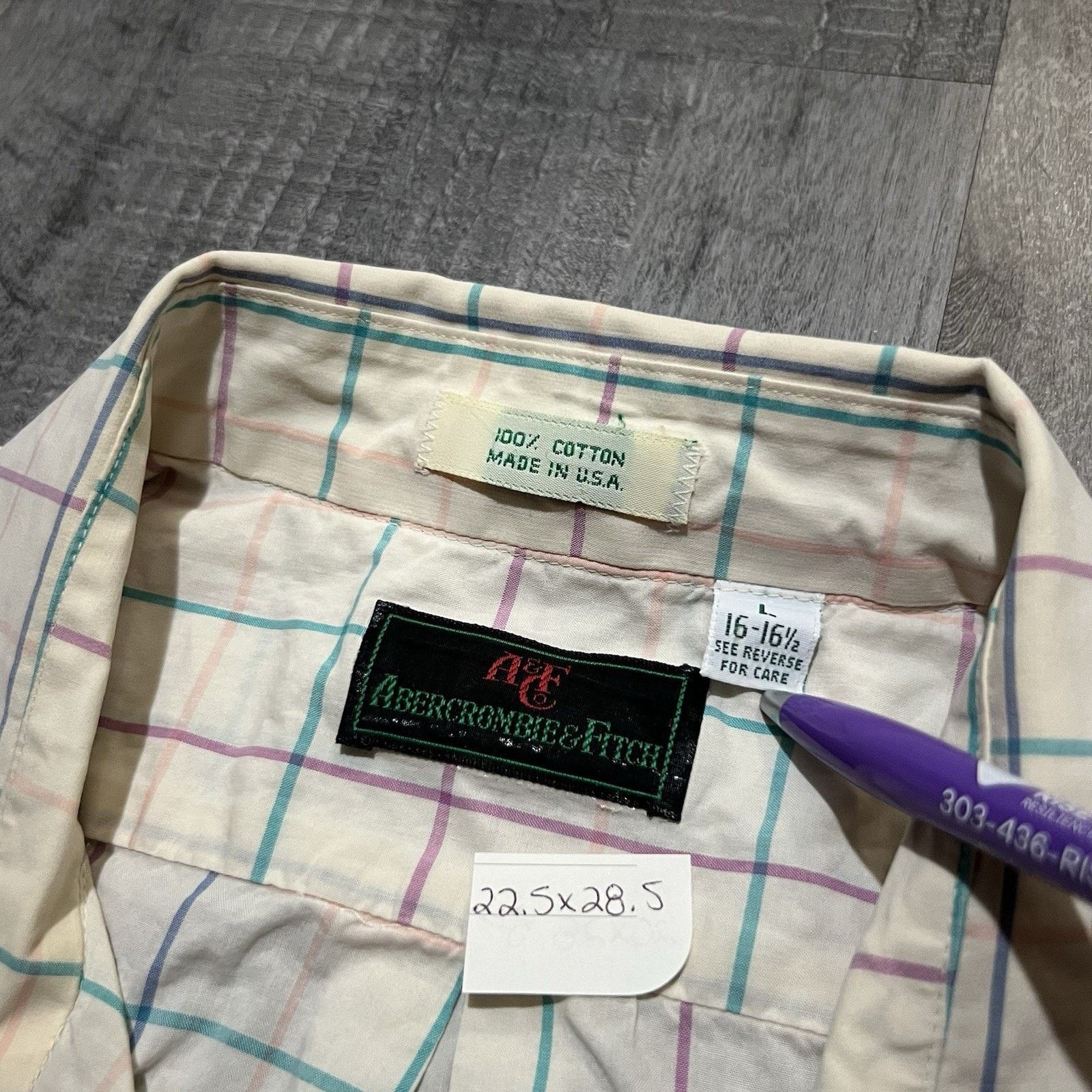 Abercrombie & Fitch VTG 80s Abercrombie & Fitch Mens Button Down Dress Shirt 16 Size US M / EU 48-50 / 2 - 5 Thumbnail