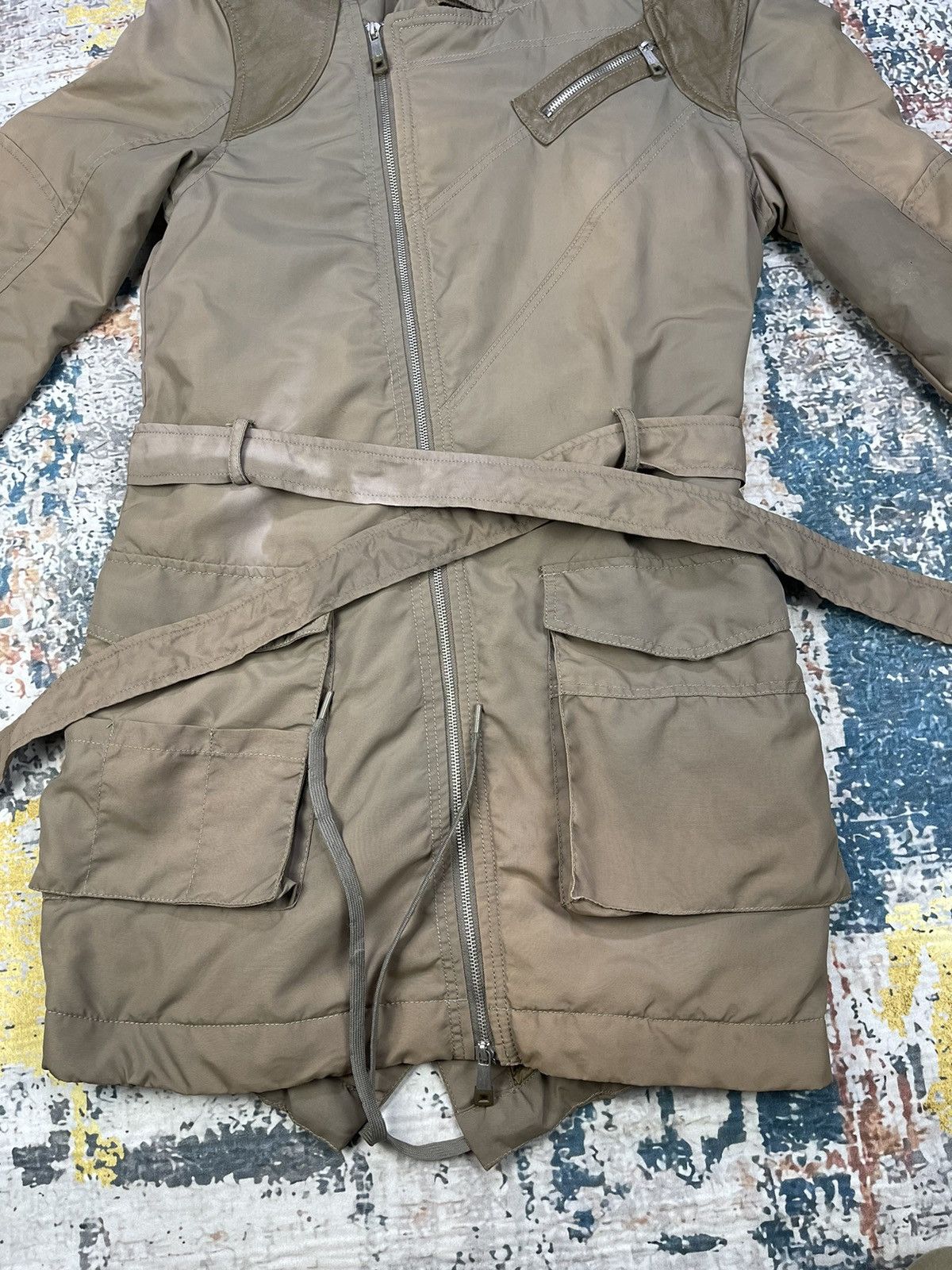 Diesel Vtg Diesel Embossed Leather Fish Tail Trench Coat Size US XS / EU 42 / 0 - 4 Thumbnail