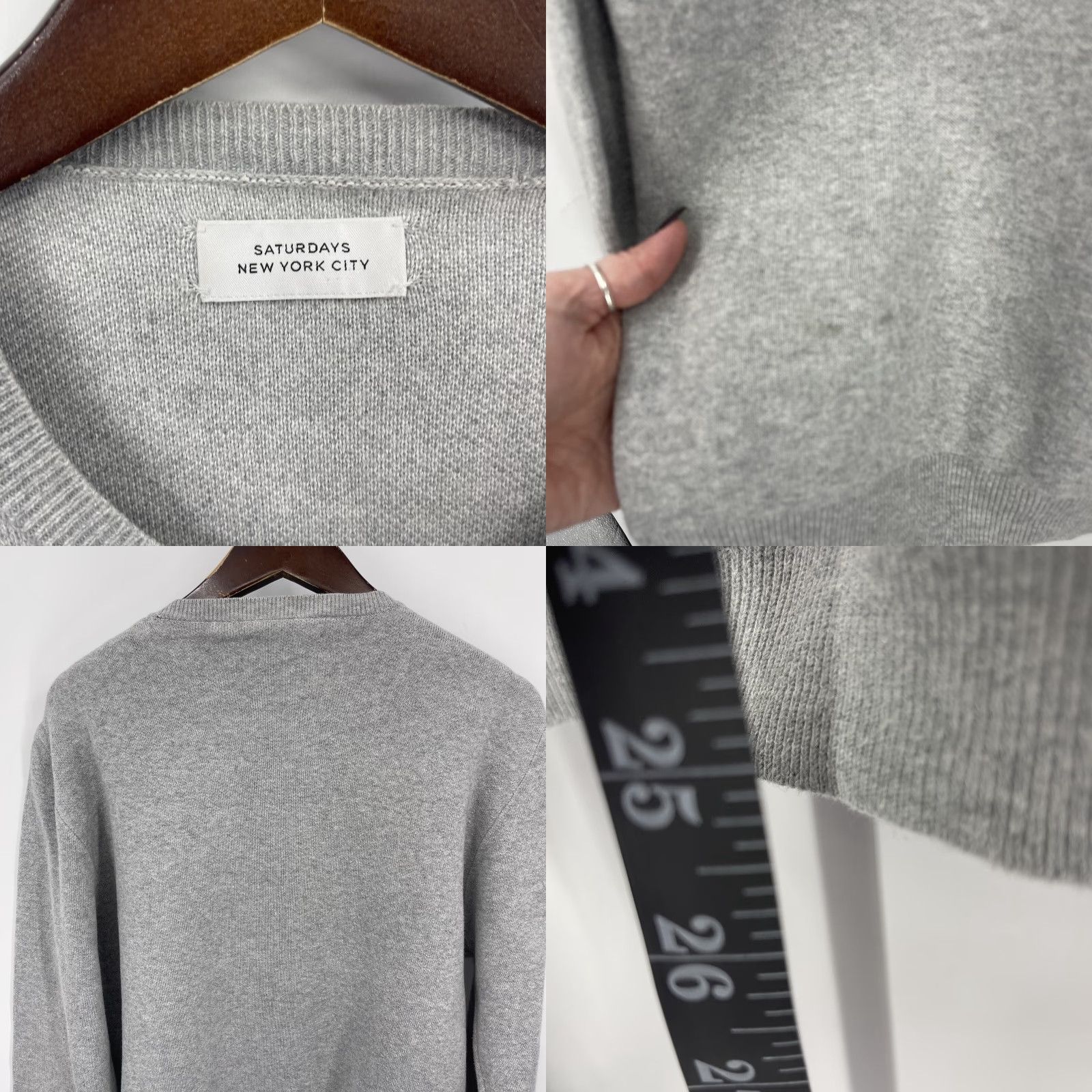 Vintage Saturdays New York Sweater Womens Size Medium Gray Fuzzy Circle Pullover READ Size M / US 6-8 / IT 42-44 - 8 Thumbnail