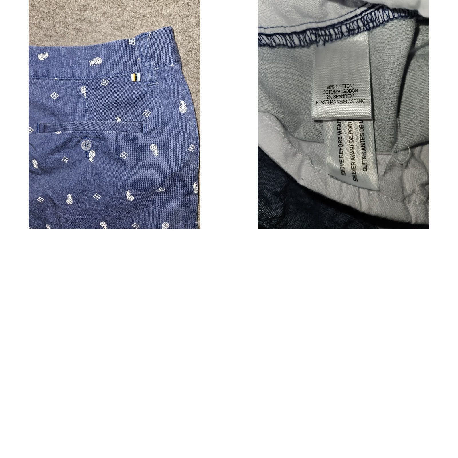 Vintage Le Tigre Chino Shorts Men's 36 Blue AOP Mid Rise Casual Workwear Preppy 10in Inseam Stretch Pockets SL Size US 36 / EU 52 - 8 Thumbnail