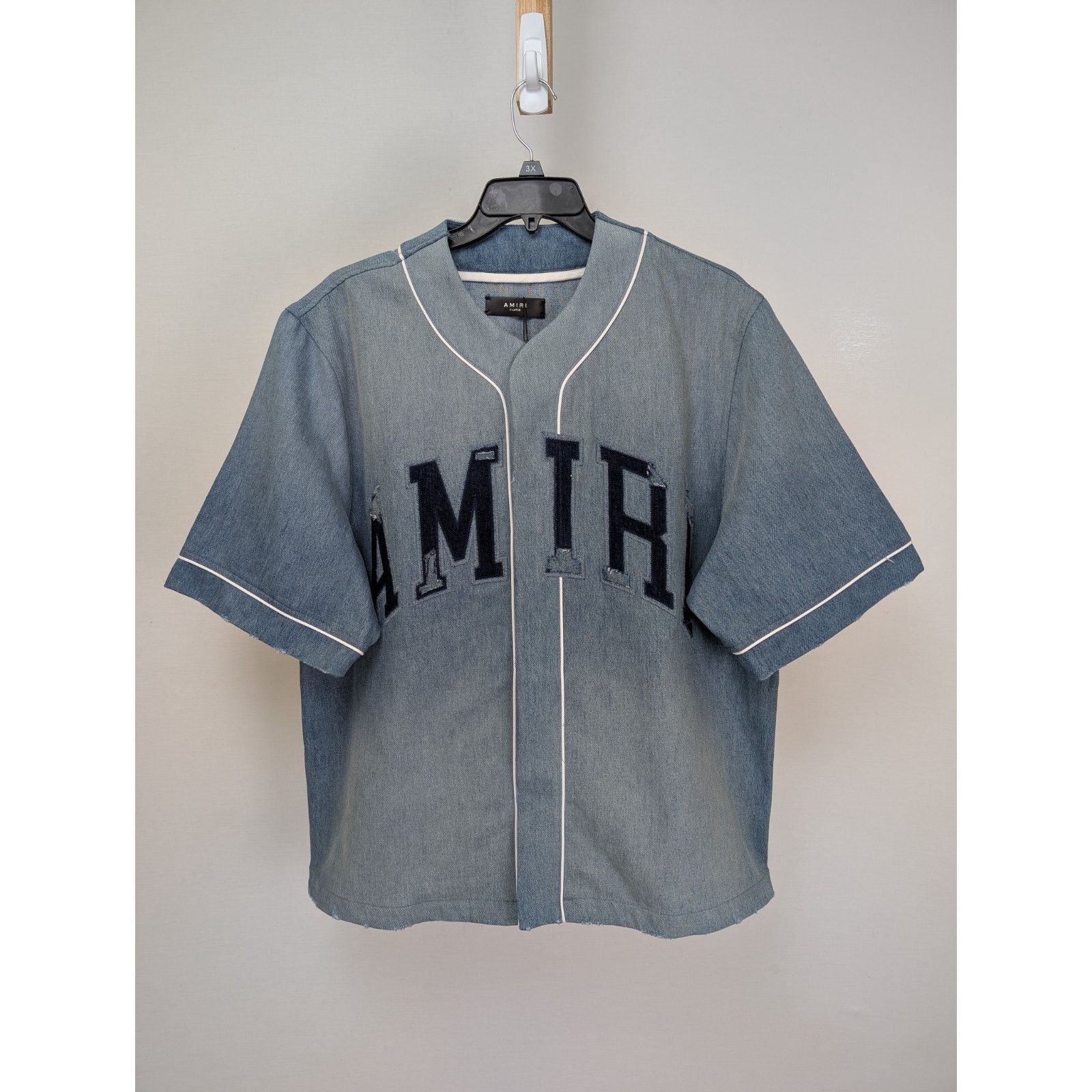Amiri o1rshd1 Sunfaded Baseball Shirt Perfect in Indigo Blue Size US XL / EU 56 / 4 - 2 Thumbnail