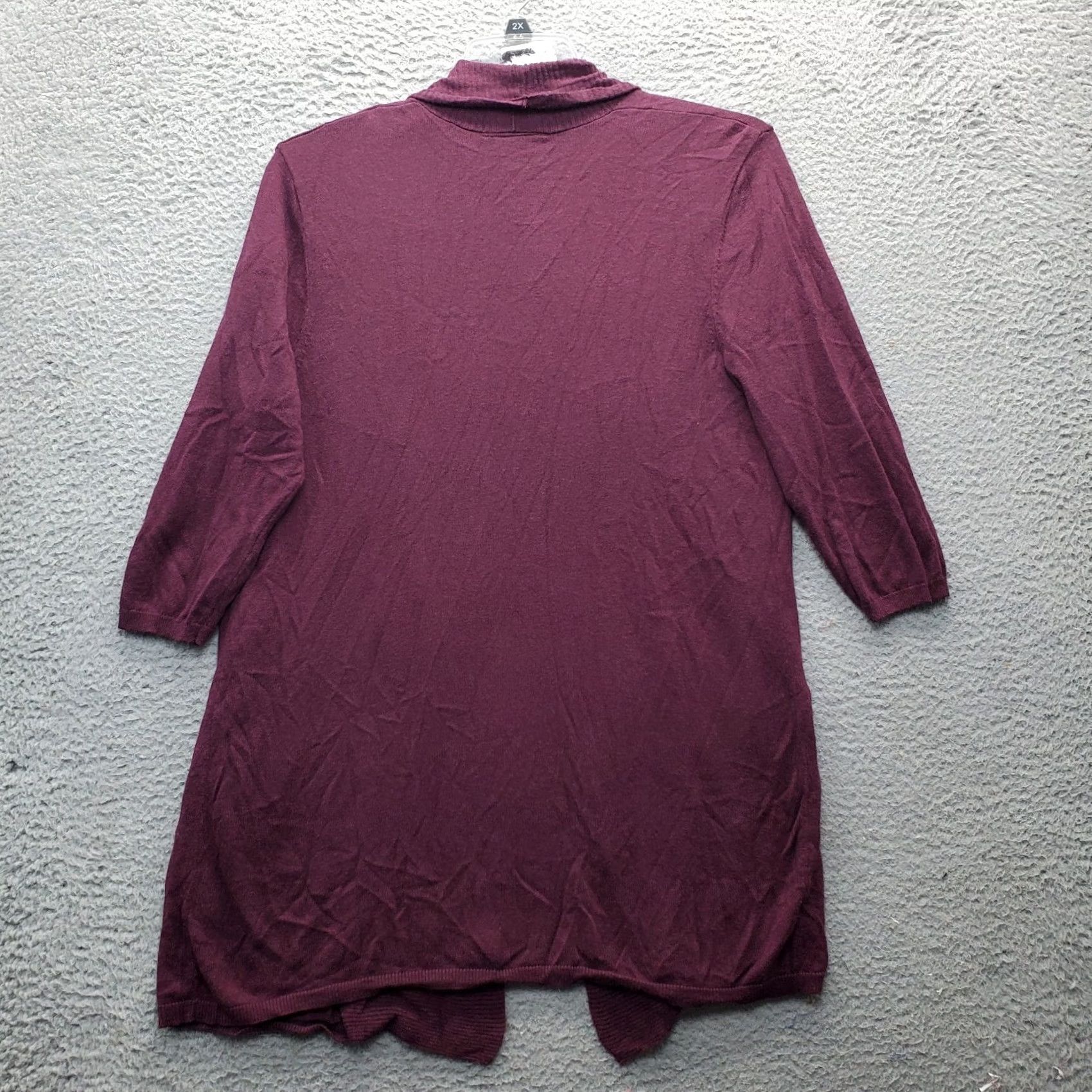 Vintage Lane Bryant Cardigan Sweater Womens 10/12 Purple Knitted 3/4 Sleeve Open Front Cardigan Size L / US 10 / IT 46 - 2 Thumbnail