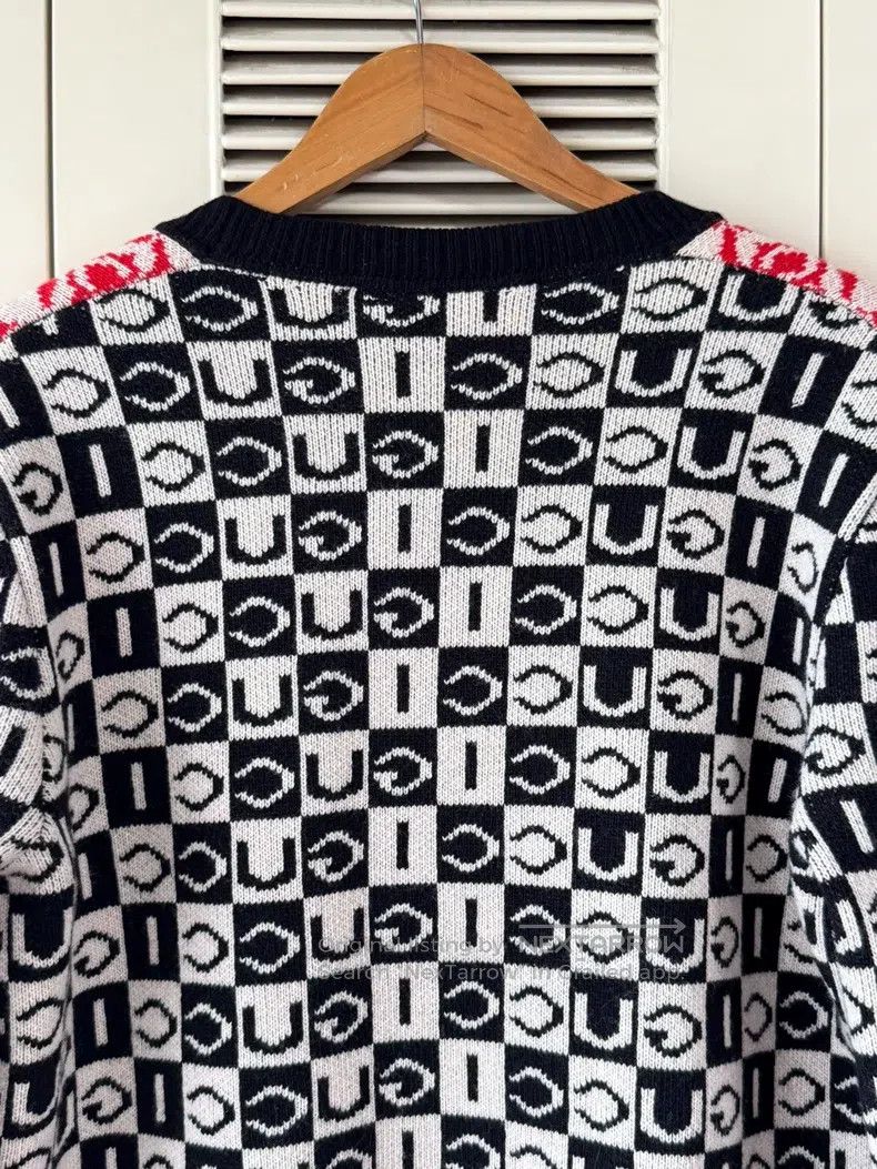 Gucci Gucci Red and white colour-matched diamond-plaid wool card Size L / US 10 / IT 46 - 6 Thumbnail