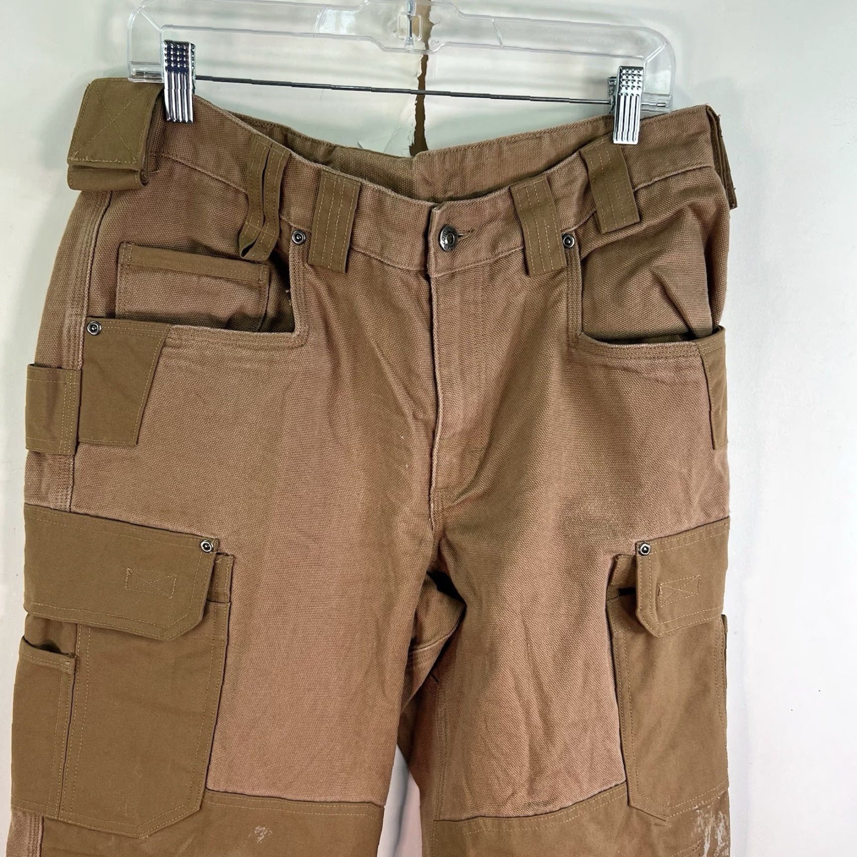 Vintage VINTAGE Duck Cargo Pants Men's Size 34 X32 Cotton Workwear Distressed Zipper Tan Size US 34 / EU 50 - 3 Thumbnail