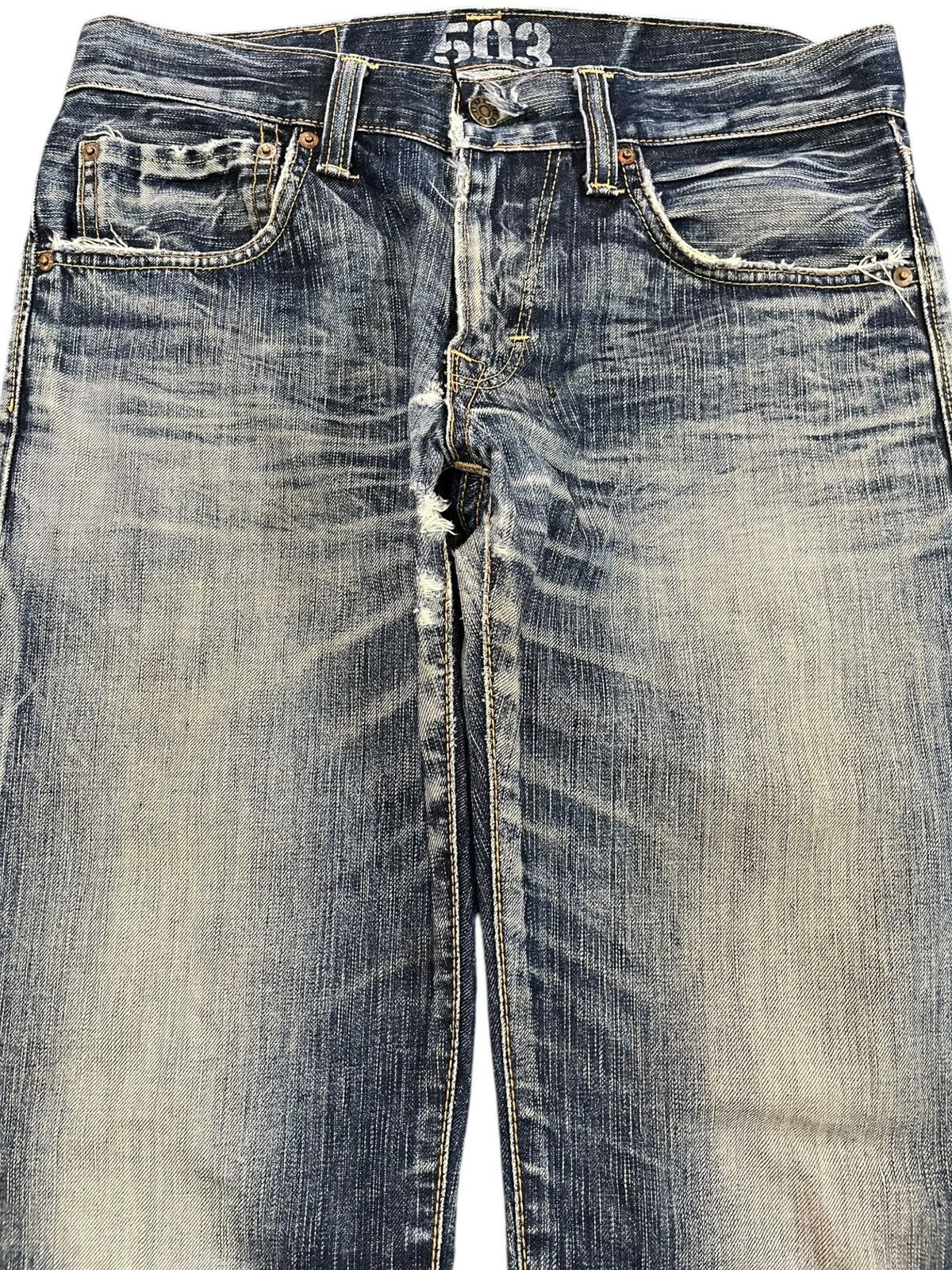 Edwin × Japanese Brand × Le Grande Bleu (L.G.B.) Vintage Edwin 503 Grunge Faded Denim Size US 32 / EU 48 - 2 Thumbnail
