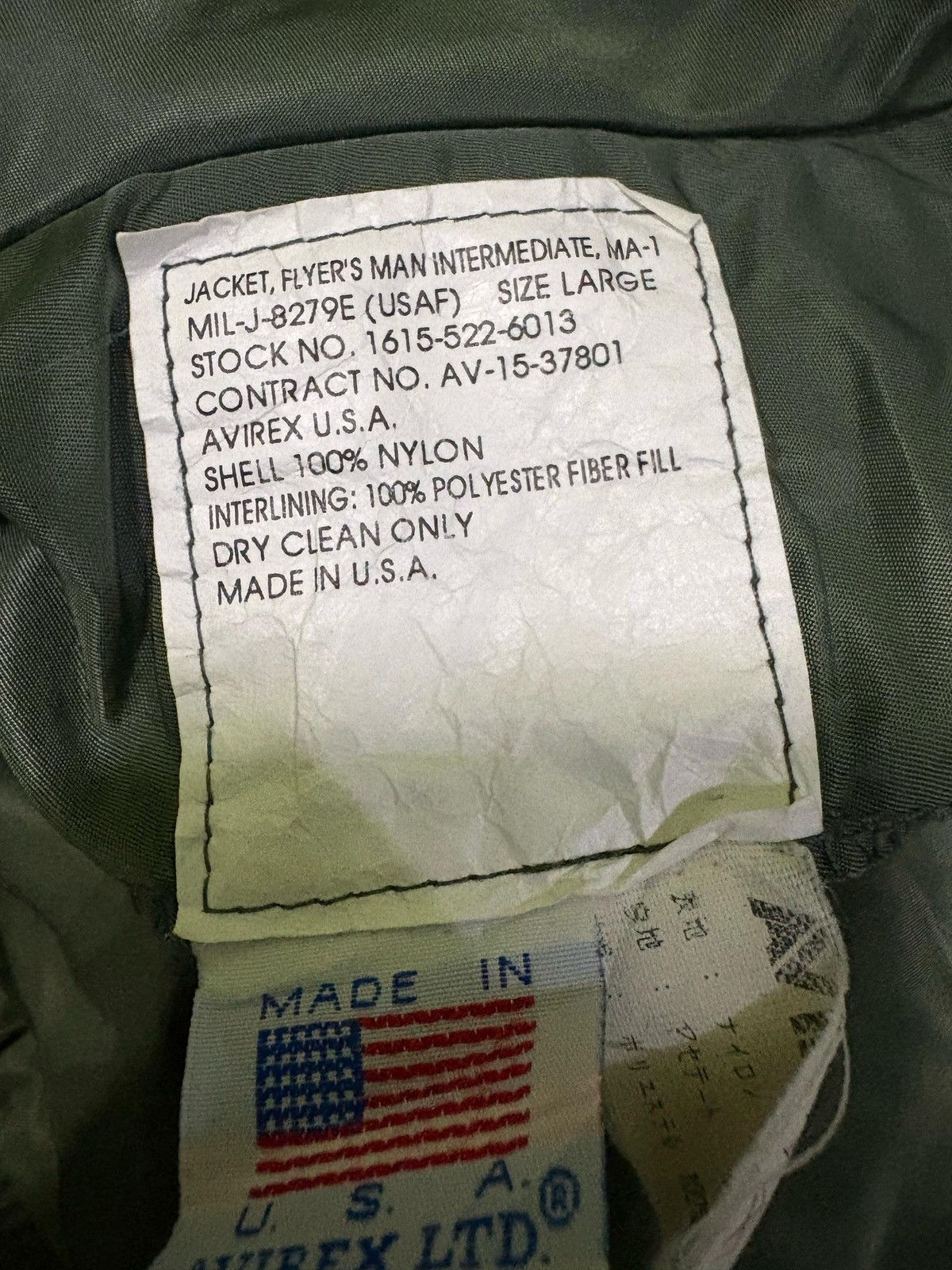 Avirex Vintage 90’s Avirex MA-1 Bomber Jacket Flight Jacket Design Size US L / EU 52-54 / 3 - 13 Thumbnail