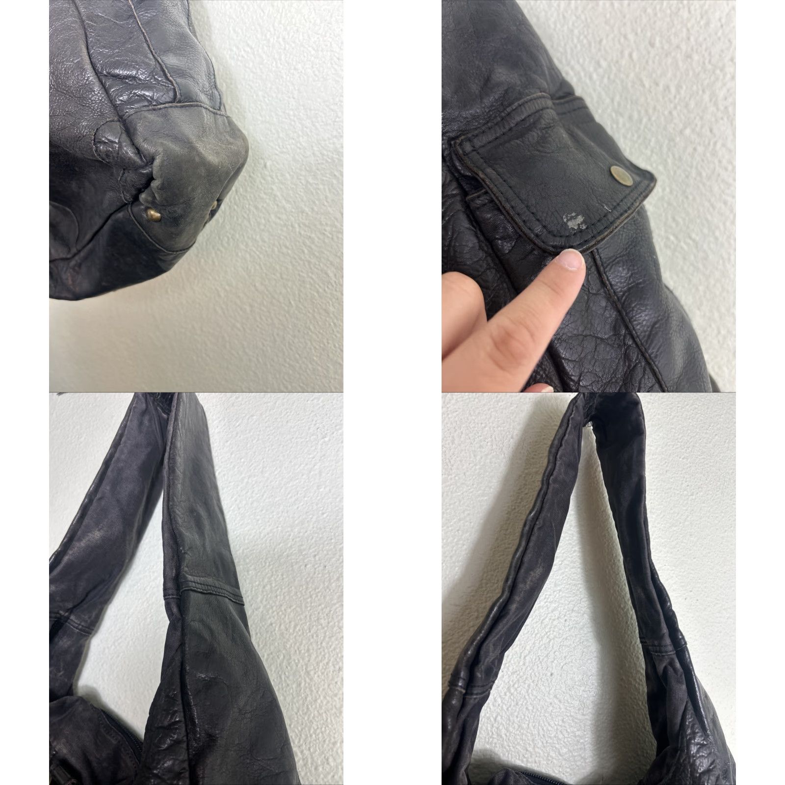 Vintage Rare Tough Jeansmith Military Surplus Brown Leather Large Shoulder Bag Flaw Size US 33 - 8 Thumbnail