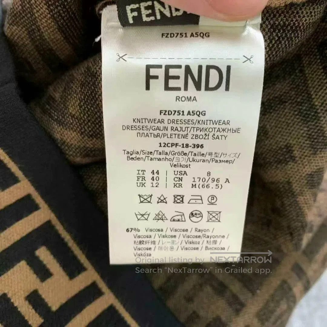 Fendi fendi double f knit dress in brown. Size L / US 10 / IT 46 - 5 Thumbnail