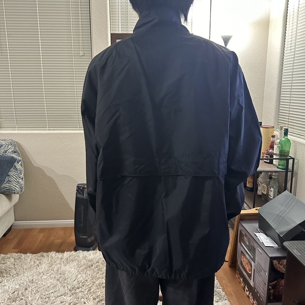 Vintage Black Windbreaker Jacket with embroidered logo Size US L / EU 52-54 / 3 - 2 Thumbnail