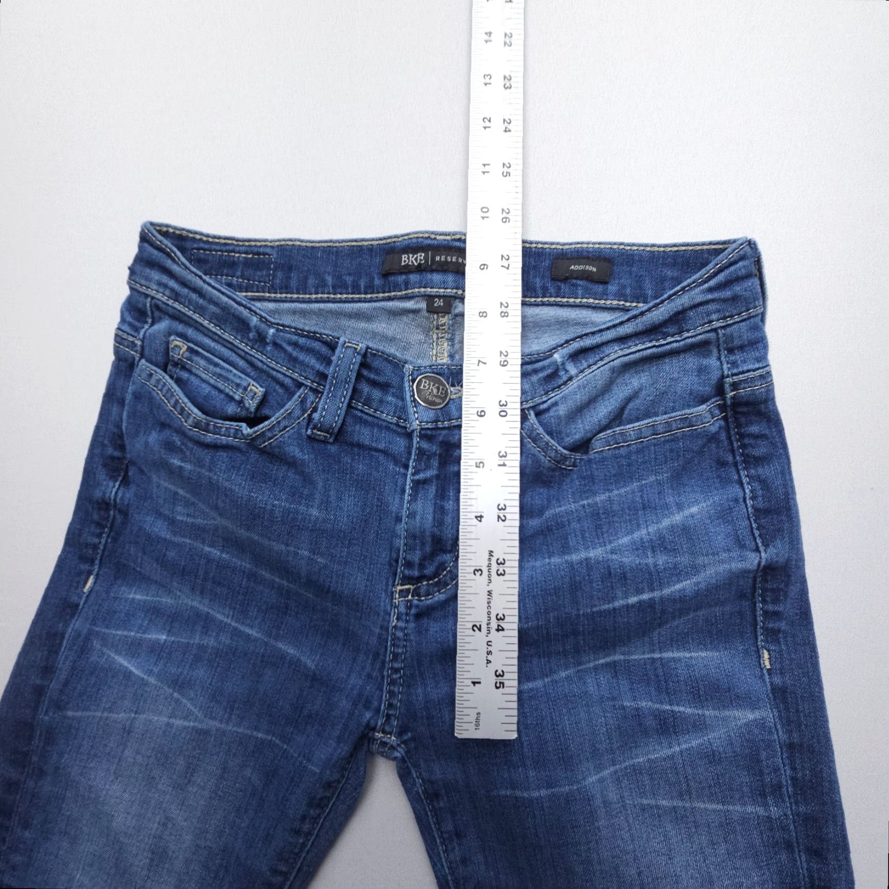 Vintage Buckle BKE Addison Slim Jeans Womens | Jeans | Regular Size 24 | Dark Wash Low Rise Ankle 25in Inseam blue 5-Pocket Stretch Denim Size 42" / US 20 - 6 Thumbnail