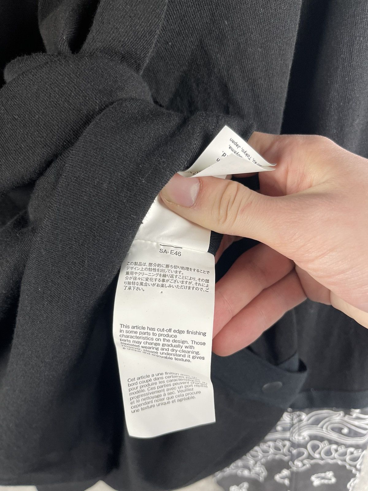 Sacai Sacai Bandana Panel Black Open Long Sleeve T-Shirt Size US S / EU 44-46 / 1 - 13 Thumbnail