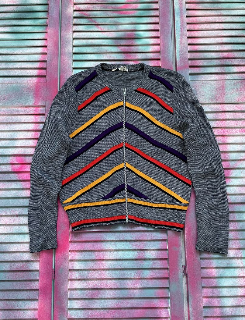 Vintage Vintage 90s Wool Knit Zip Cardigan Art Style Size M / US 6-8 / IT 42-44 - 1 Thumbnail