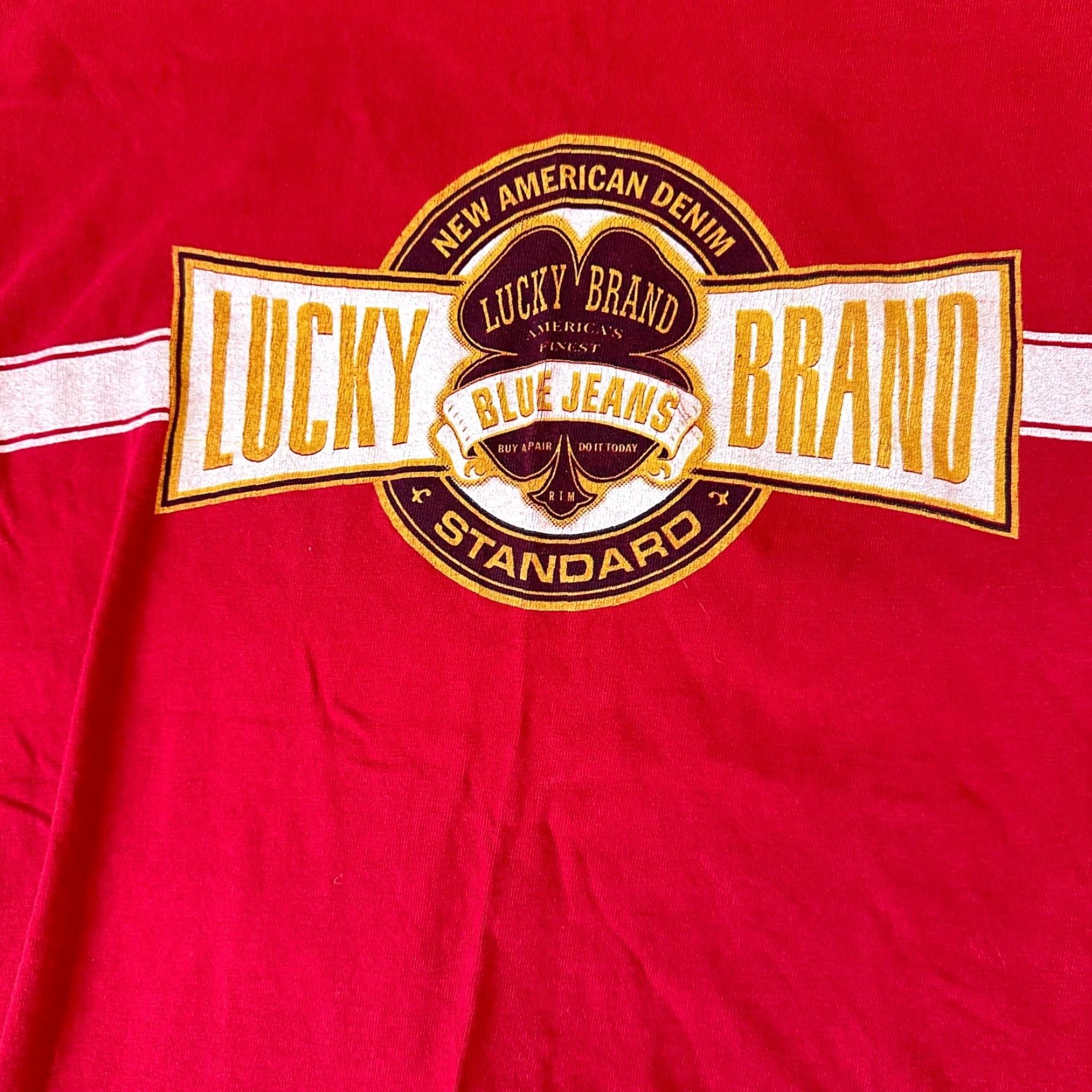 Lucky Brand Lucky Brand Shirt Adult M Red Crew Neck Short Sleeve Cotton Men's Tee Casual All Seasons Breathing Pockets Made in USA Size US M / EU 48-50 / 2 - 2 Thumbnail