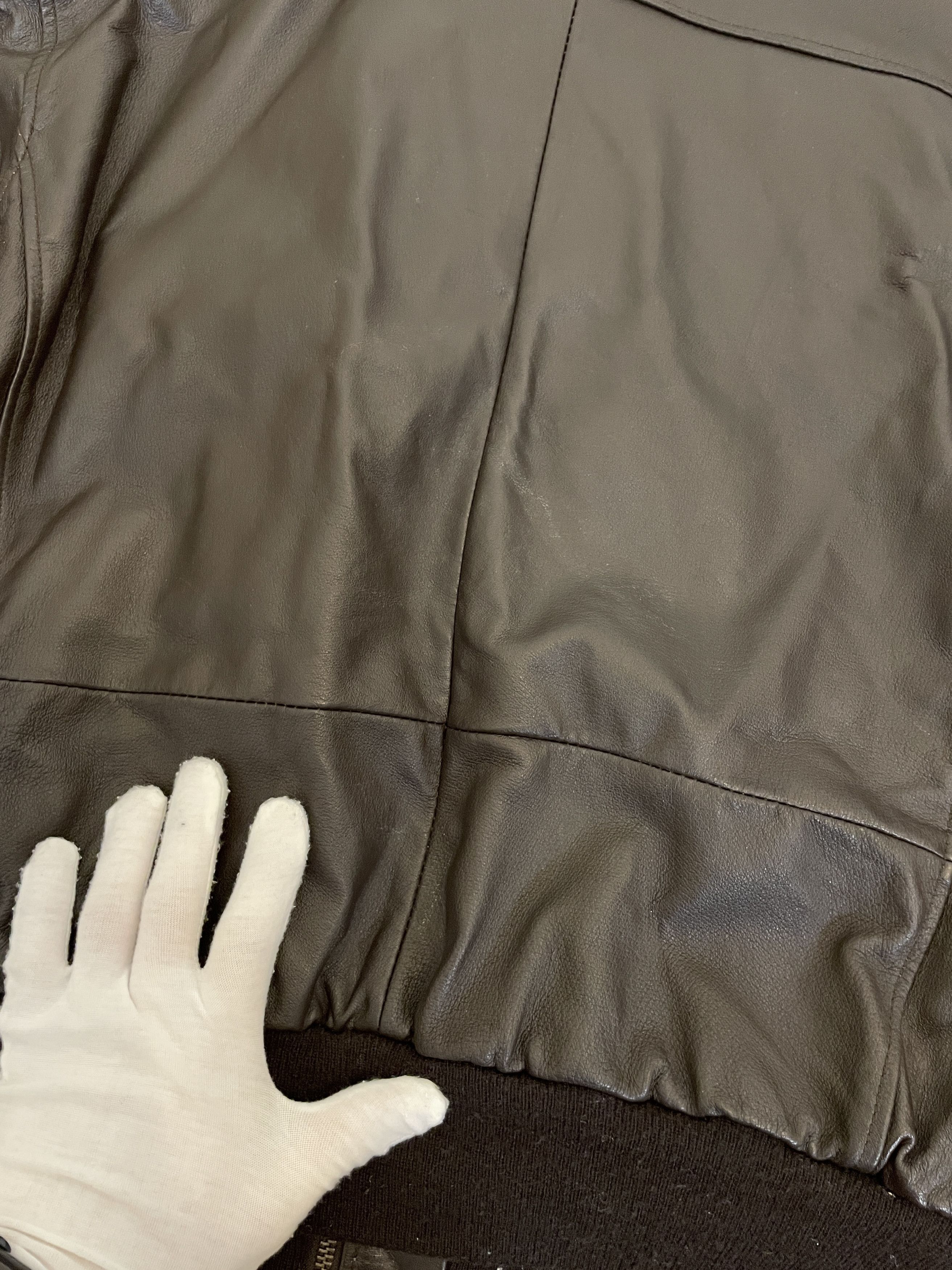 Other Vintage 90`s Airborne AirForce Genuine Leather Bomber Jacket Size US L / EU 52-54 / 3 - 21 Thumbnail