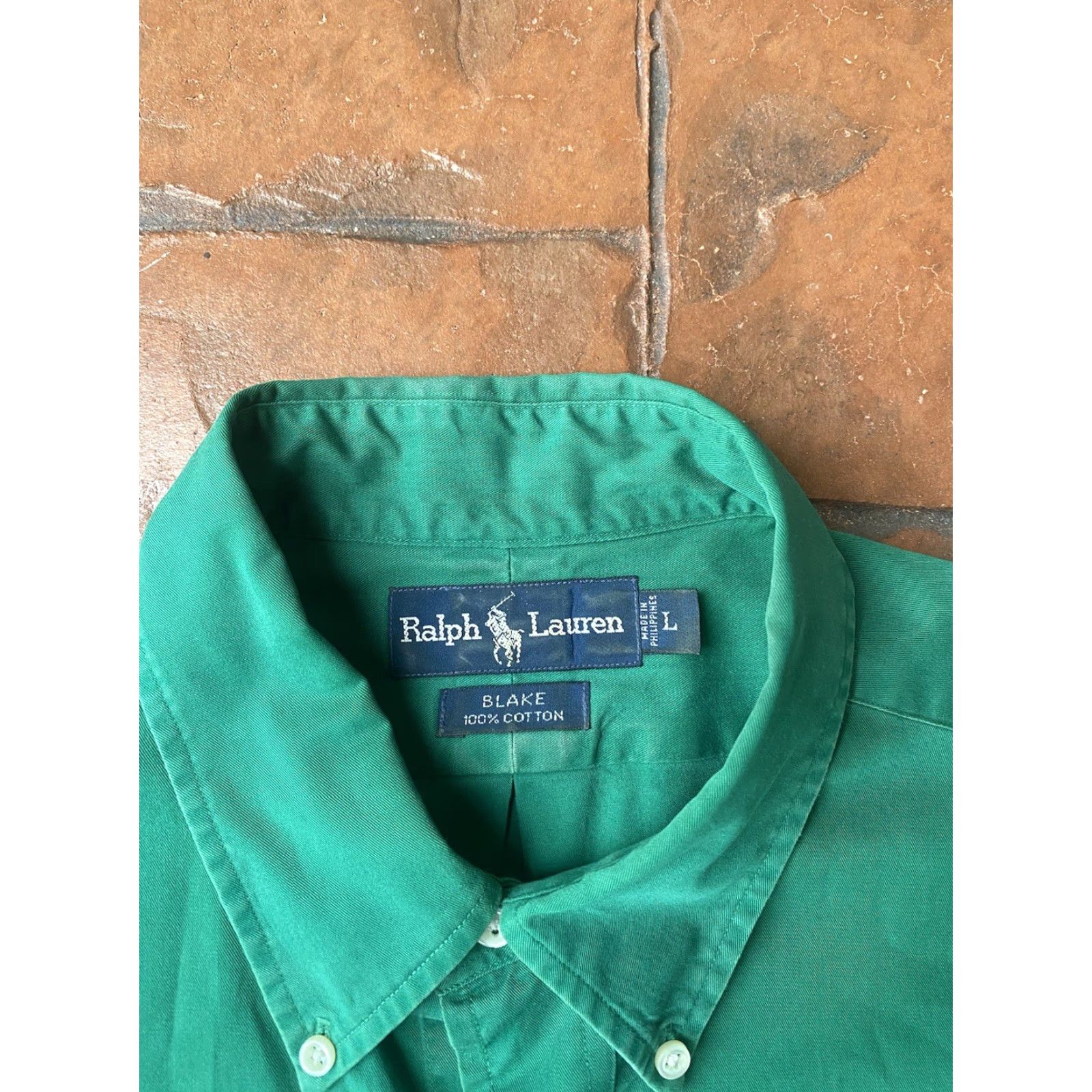 Polo Ralph Lauren VINTAGE Polo Ralph Lauren Blake Button Short Sleeve Shirt Men’s Large Green Size US L / EU 52-54 / 3 - 2 Thumbnail