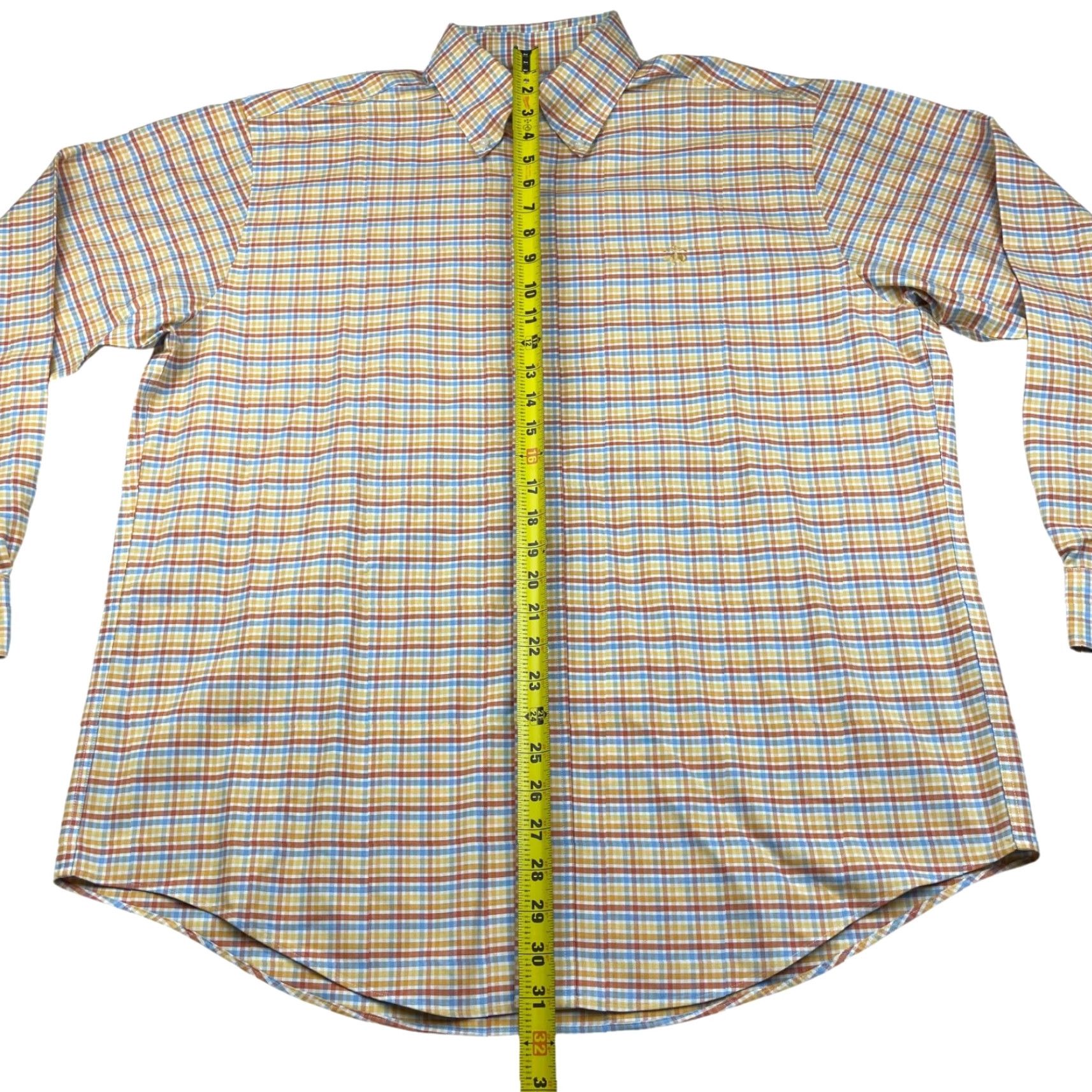 Brooks Brothers Brooks Brothers Shirt Button-Up Long Sleeve Non-Iron Yellow Plaid Button-Front Large Mens Size US L / EU 52-54 / 3 - 4 Thumbnail