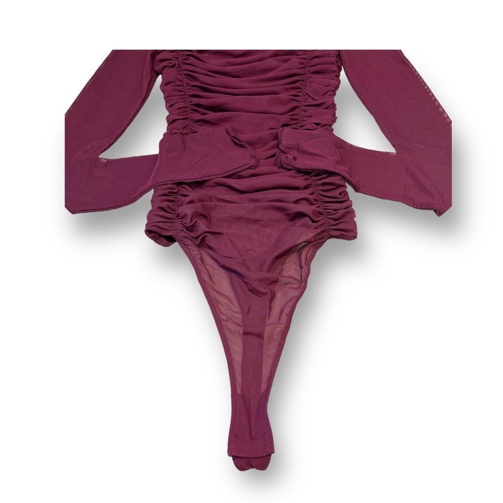 Free People Free People Ruched Sheer Bodysuit Size Extra Small Size XS / US 0-2 / IT 36-38 - 2 Thumbnail