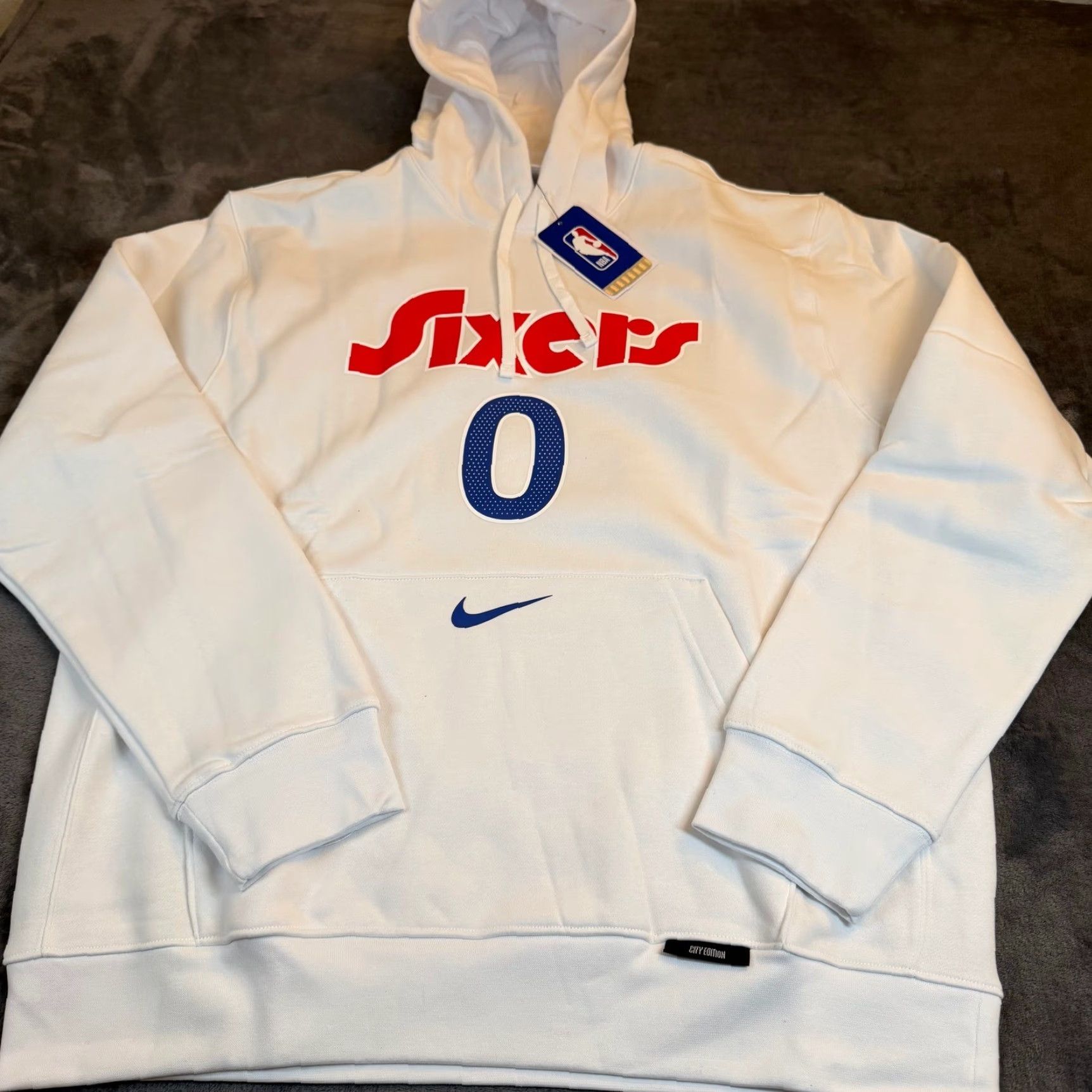 Nike Nike Philadelphia 76ers City Edition Hoodie Mens L White FZ0560-101 NWT Size US L / EU 52-54 / 3 - 3 Thumbnail