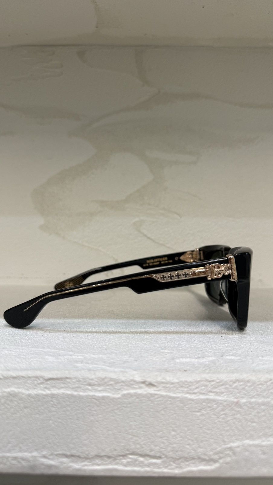 CHROME HEARTS BOX OFFICER SUNGLASSES 'BLACK'