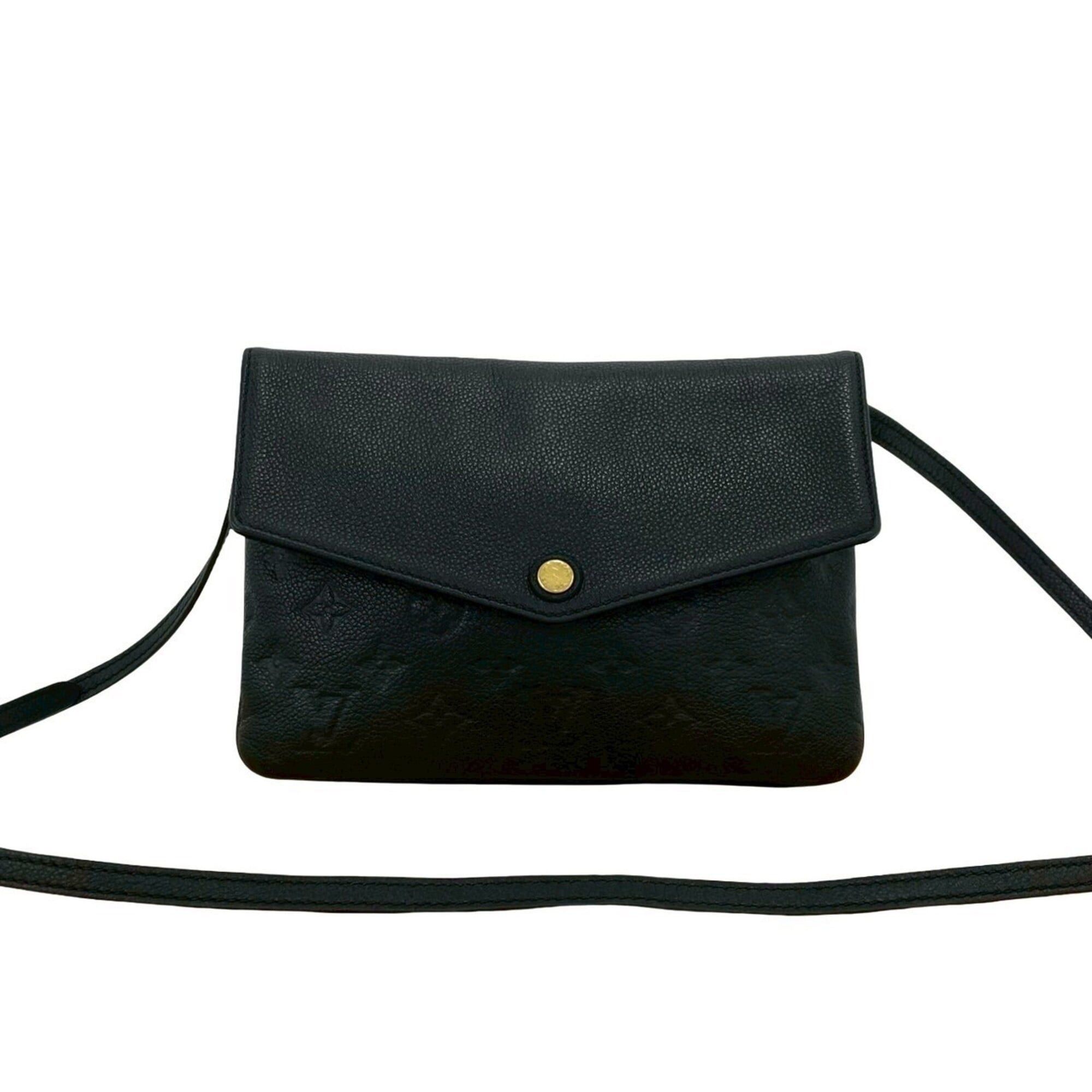 Louis Vuitton LOUIS VUITTON Twice Monogram Empreinte Leather Shoulder Bag, Black, 83232 Size ONE SIZE - 1 Thumbnail
