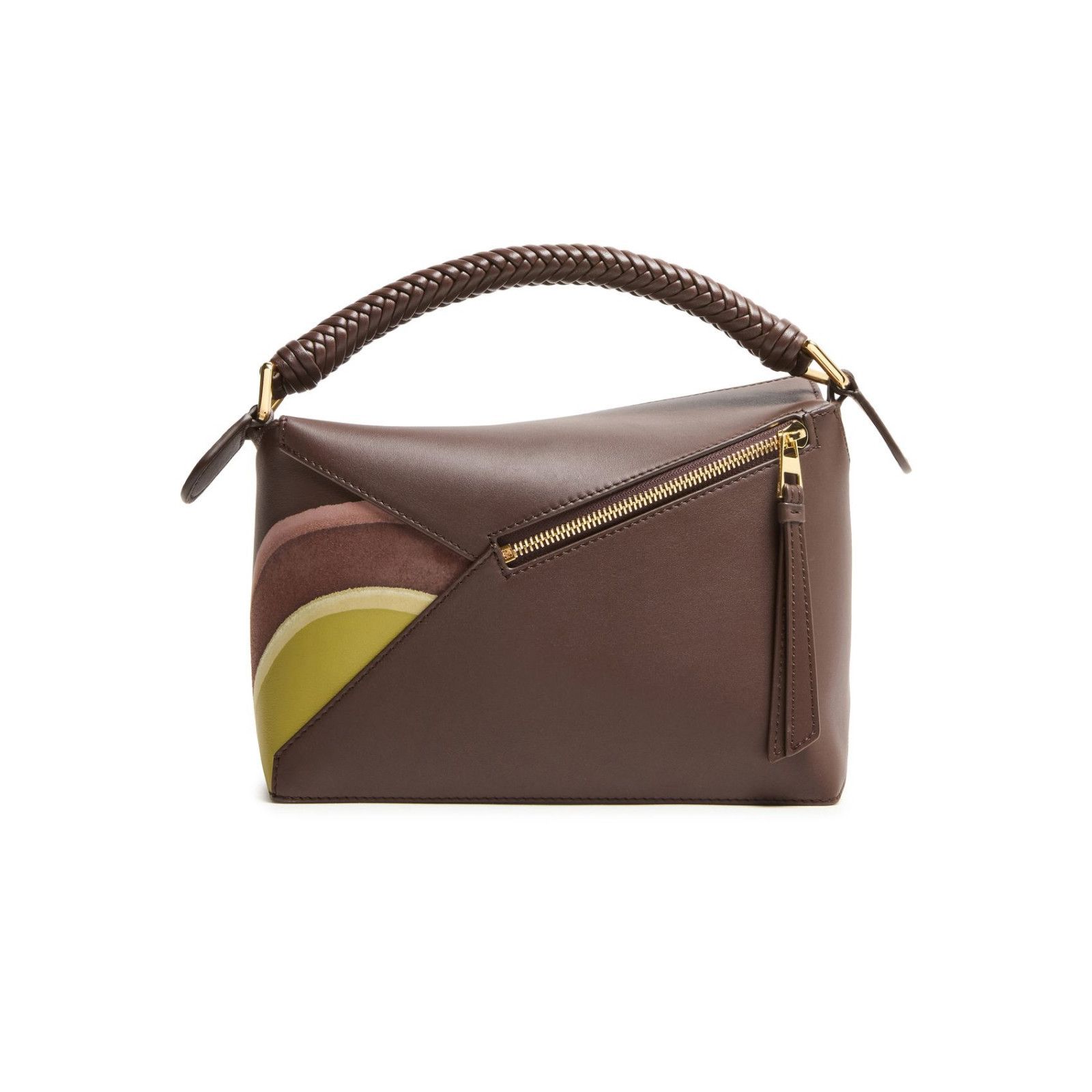 Loewe LOEWE Puzzle Small Edge Chocolate/Light Moss Leather Handbag Size ONE SIZE - 3 Thumbnail