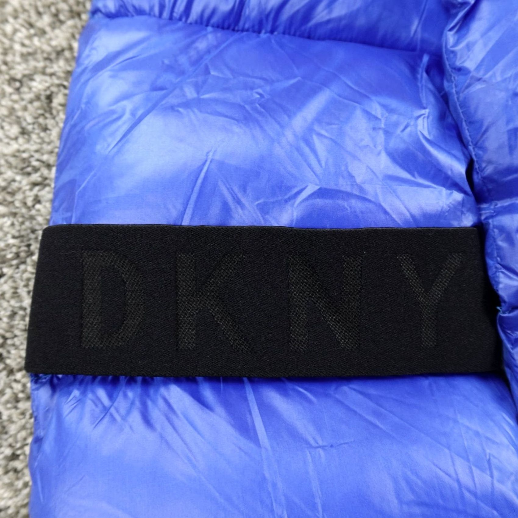 DKNY DKNY Scarf Womens One Size Blue Puffer Quilted Winter Neck Warmer Logo Knit Solid Size ONE SIZE - 6 Thumbnail