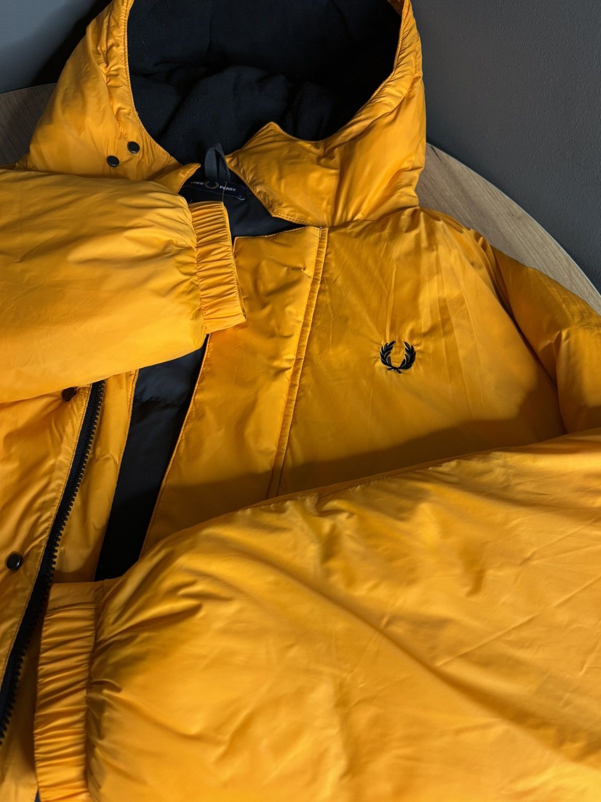 Fred Perry Fred Perry Vintage Puffer Jacket Mustard Yellow / Hooded / Size US L / EU 52-54 / 3 - 1 Thumbnail