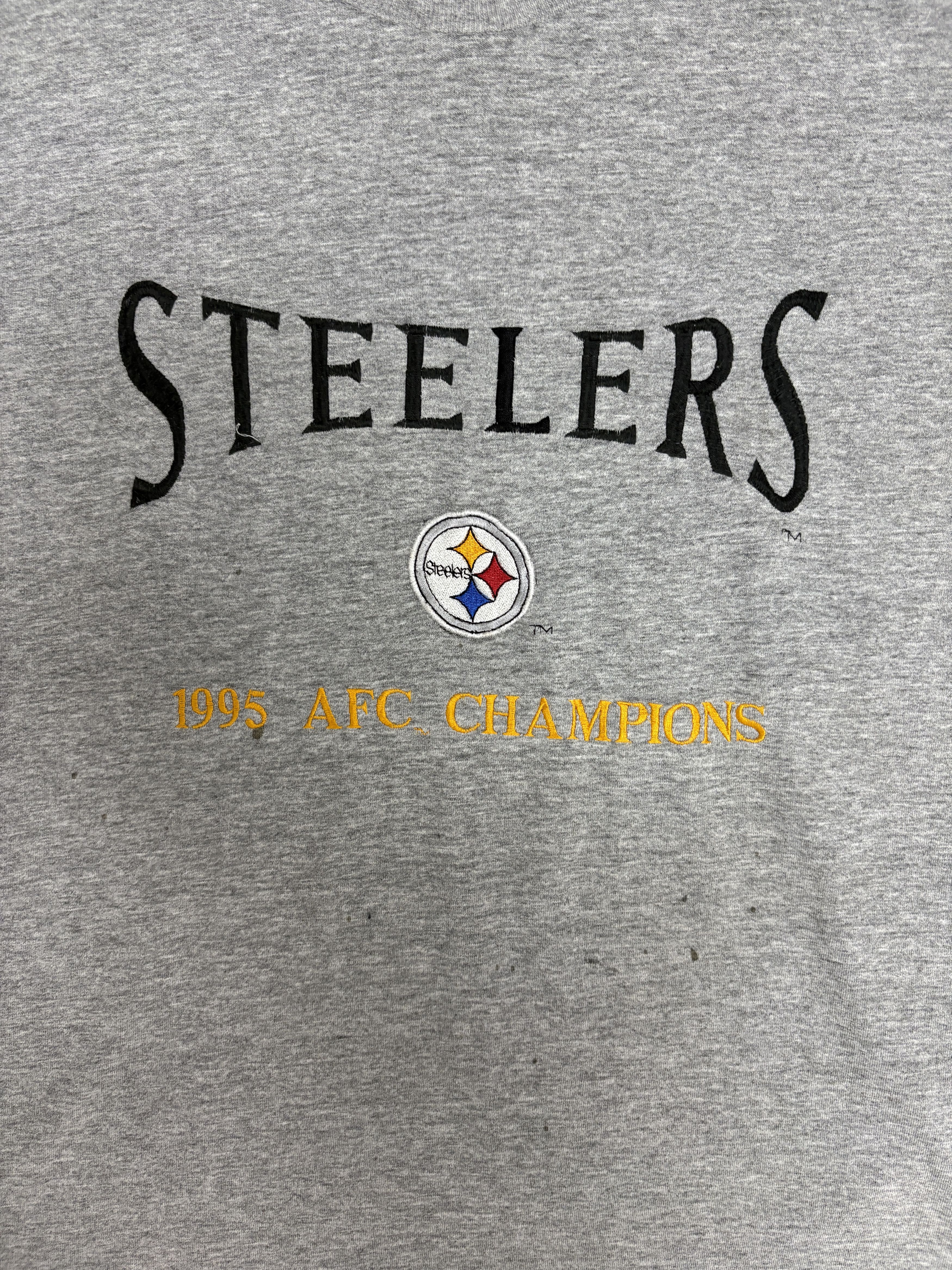 Vintage Pittsburgh Steelers 1995 AFC Champions Vintage Grey Tee Size US L / EU 52-54 / 3 - 2 Thumbnail