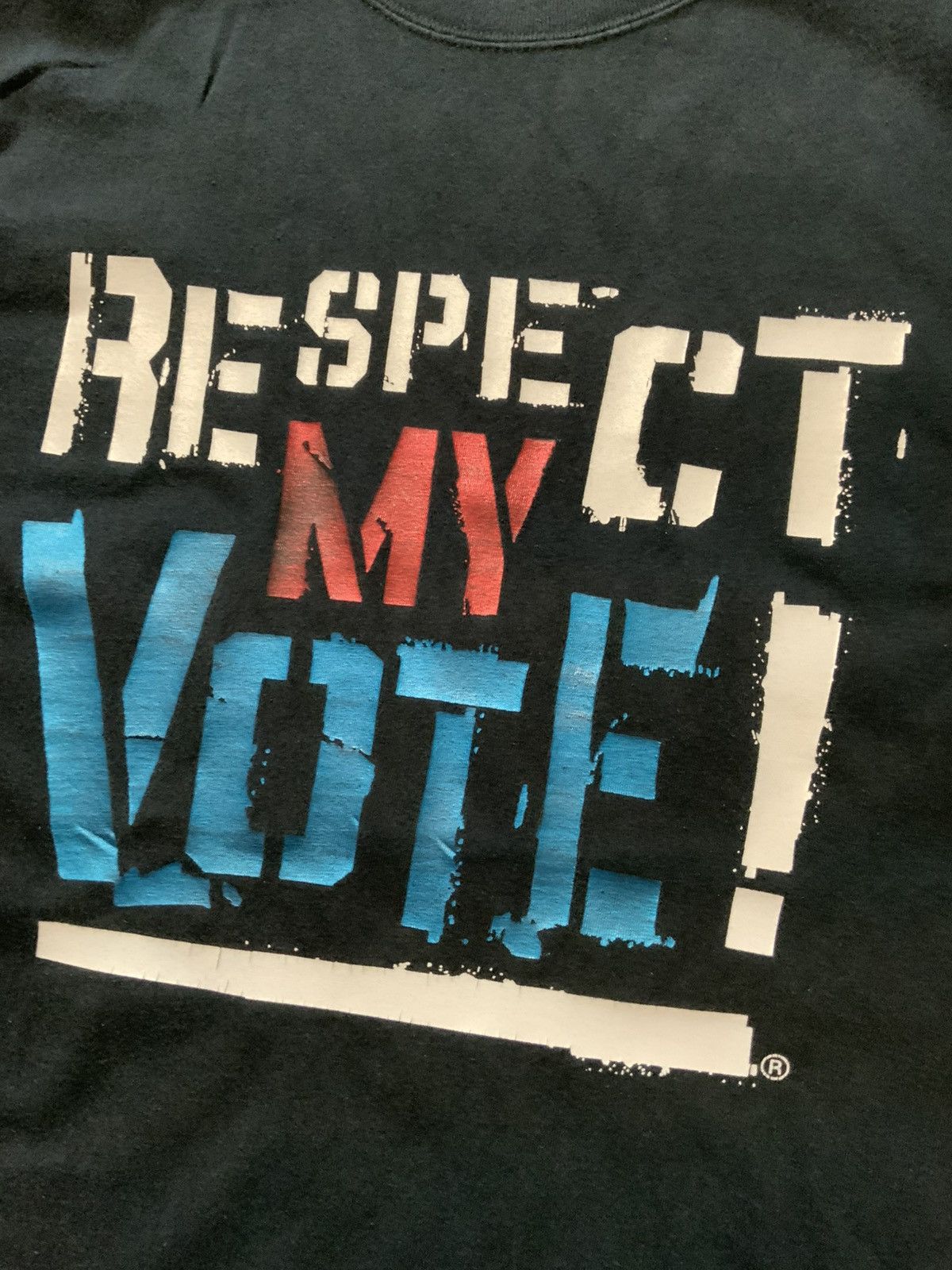 AKOO Akoo Respect My Vote 2008 Hip Hop Caucas S/S Crew T-Shirt Size US L / EU 52-54 / 3 - 5 Thumbnail