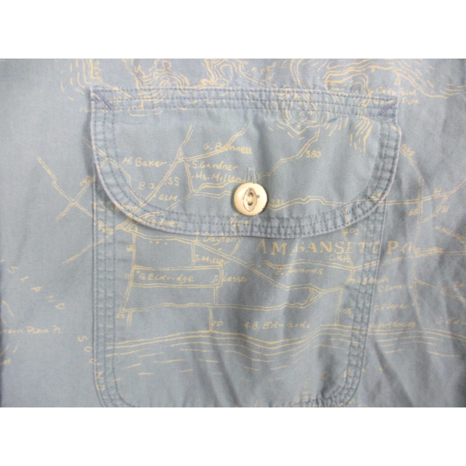 Polo Ralph Lauren VINTAGE Polo Ralph Lauren Shirt Mens Large Blue Map Print Long Sleeve Hamptons Nautical Shirt Size US L / EU 52-54 / 3 - 5 Thumbnail