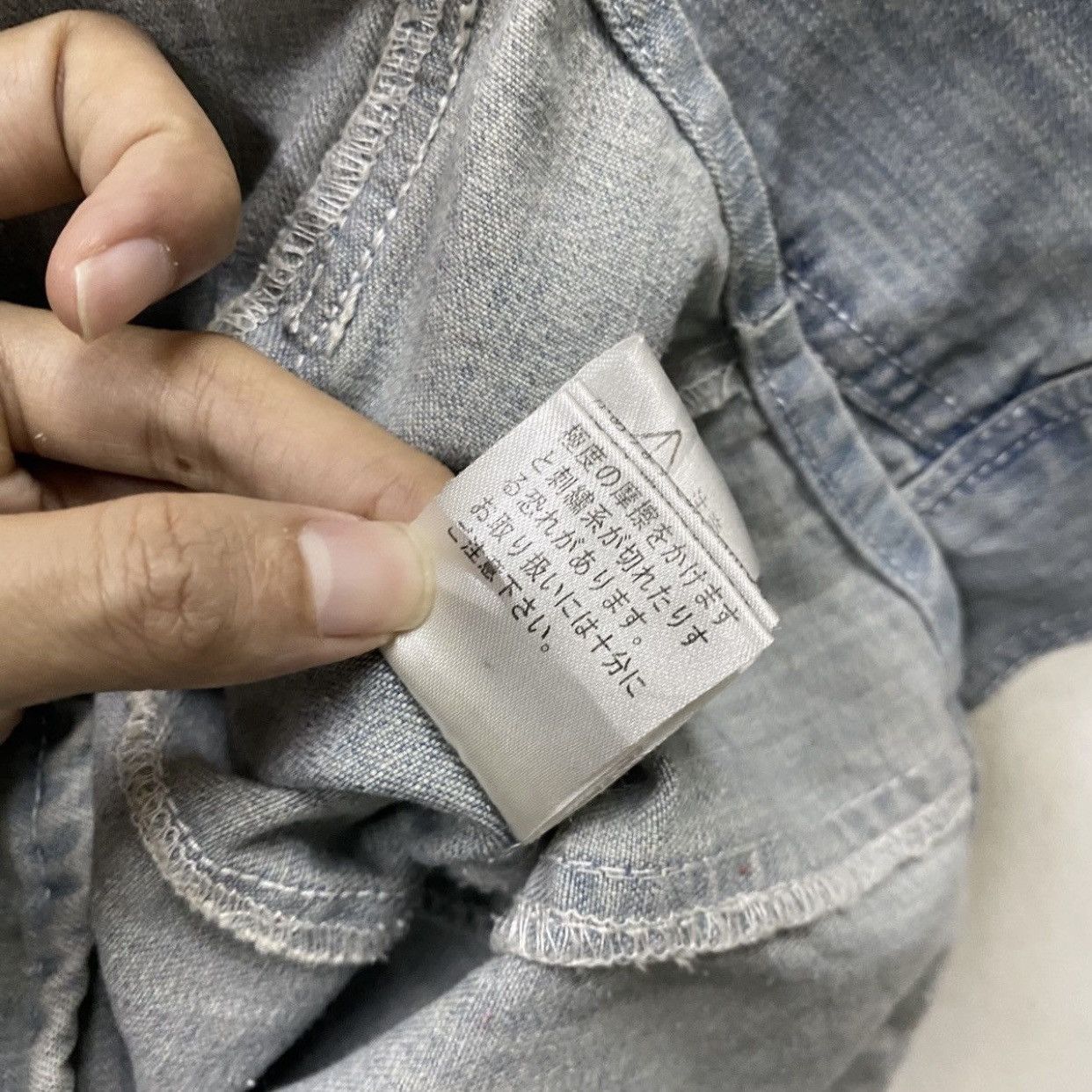 In The Attic IN THE ATTIC Japanese Brand Y2K Grunge Distressed DenimShirt Size US M / EU 48-50 / 2 - 18 Thumbnail