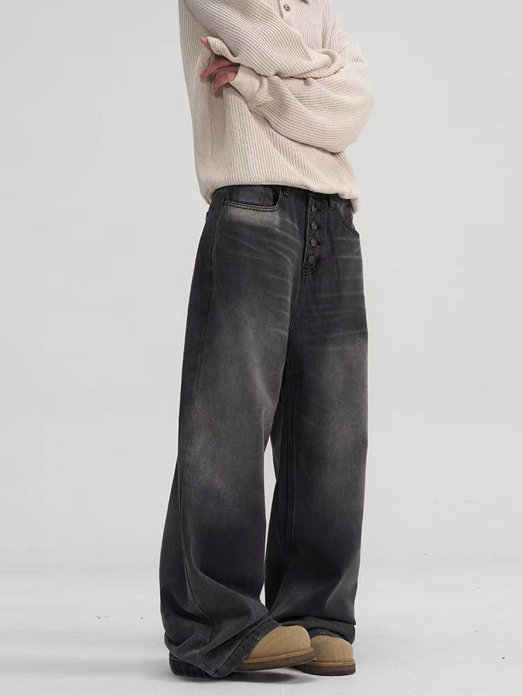 Japanese Brand × Jean High Street Washed Loose Straight Casual Jeans Size US 33 - 4 Thumbnail