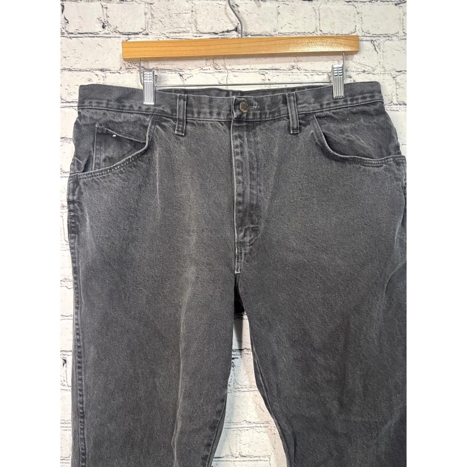 Vintage Rustler Men's Jeans Black 38x30 Cotton Denim Regular** Size US 38 / EU 54 - 4 Thumbnail